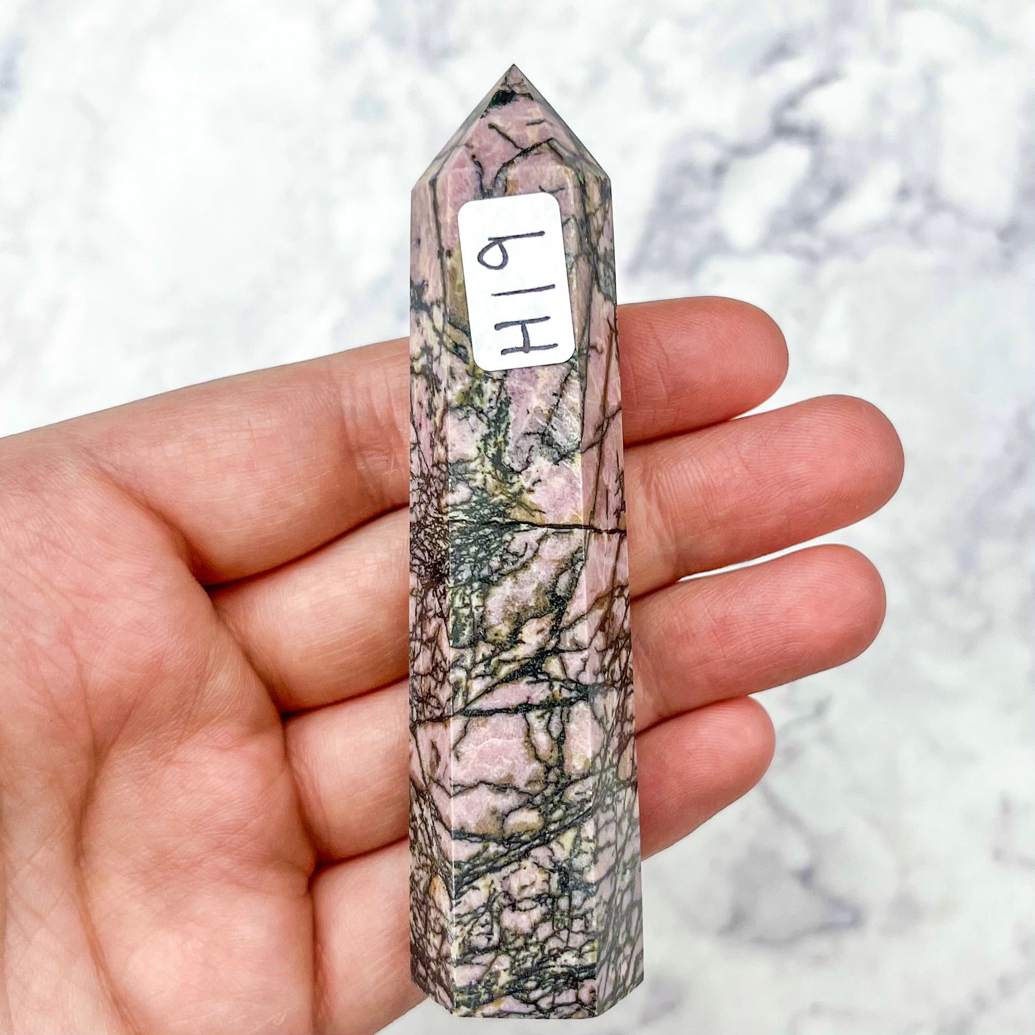 3.5 Inch Rhodonite Tower H19
