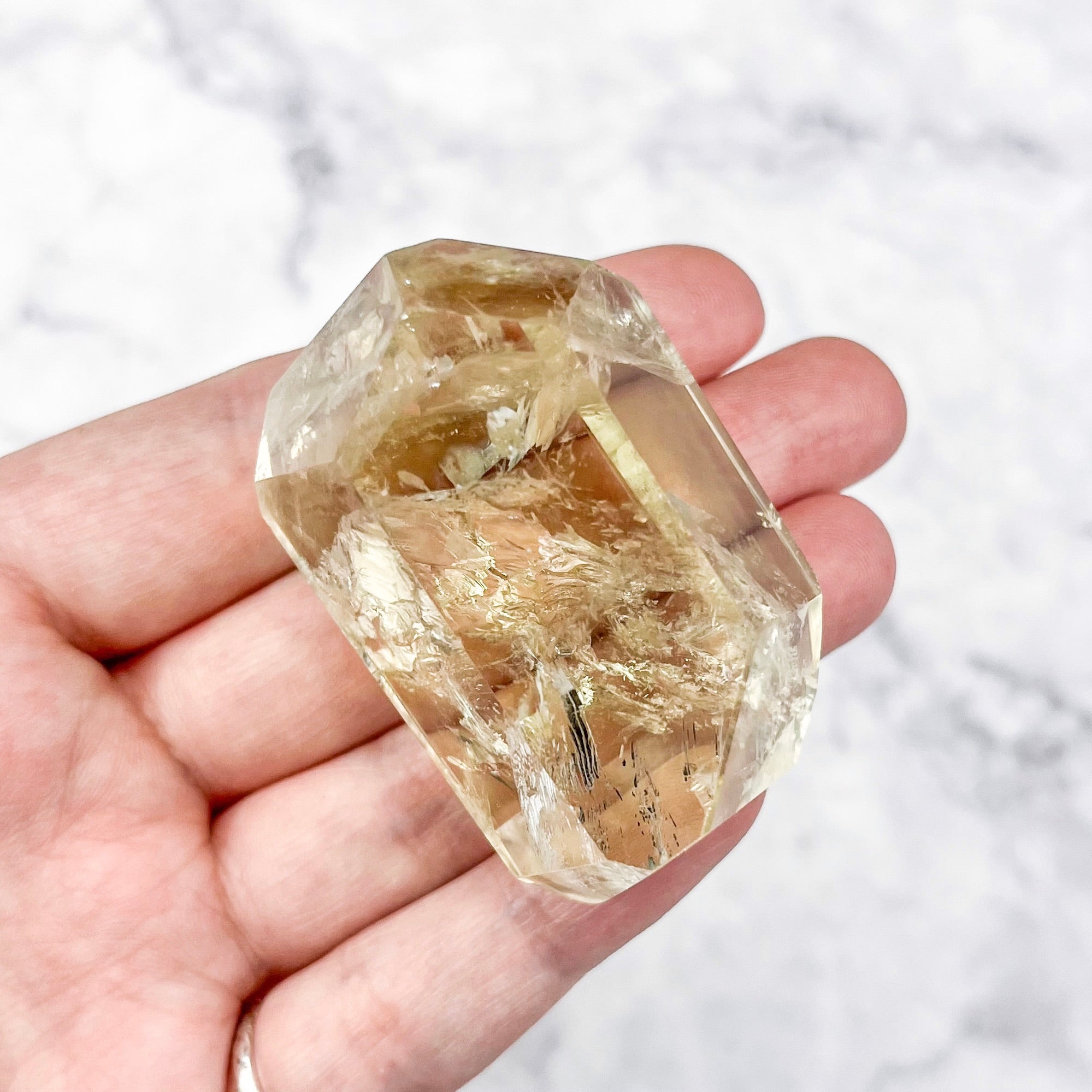 2 Inch Citrine Faceted Freeform B51