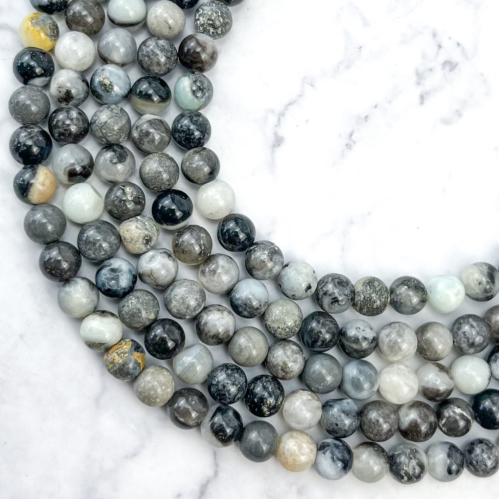 6mm Shadow Amazonite Bead Strand K9