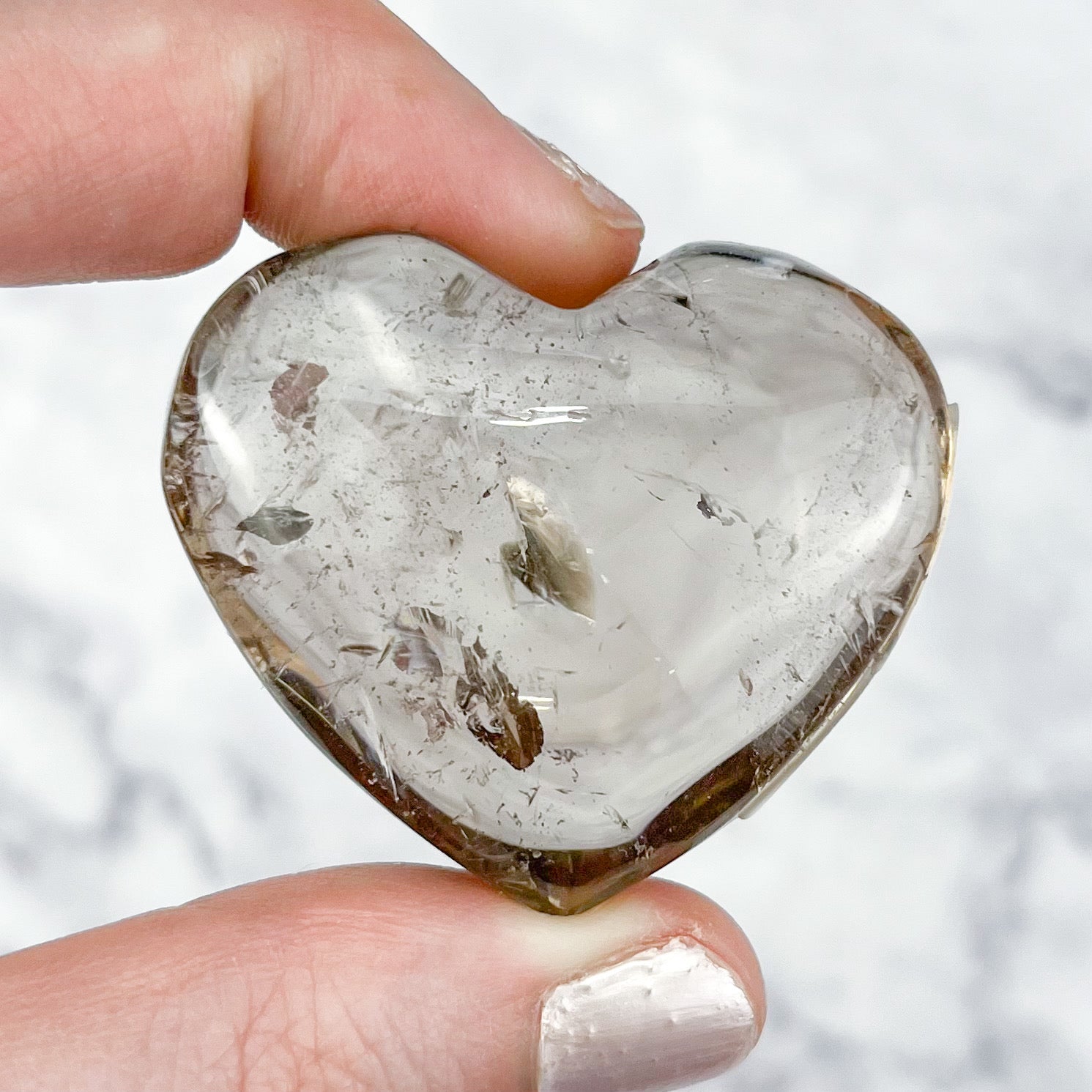 1.75 Inch Smoky Lemon Quartz Heart P32