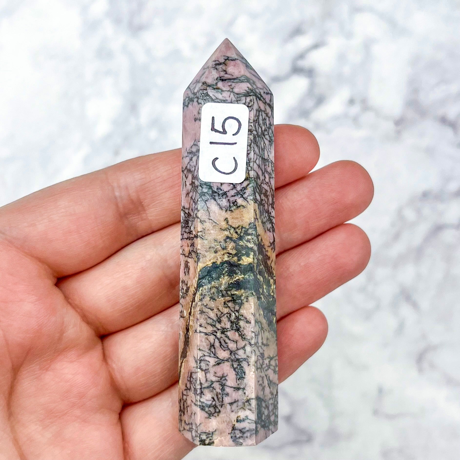 3.25 Inch Rhodonite Tower C15