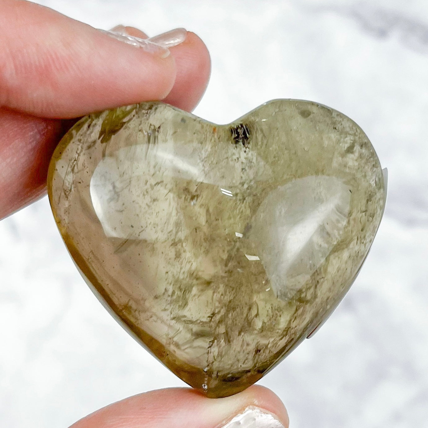 1.75 Inch Smoky Lemon Quartz Heart B36