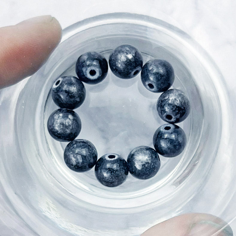 8mm Brushed Dyed Grey Dolomite Bead Pack (10 Beads) C4