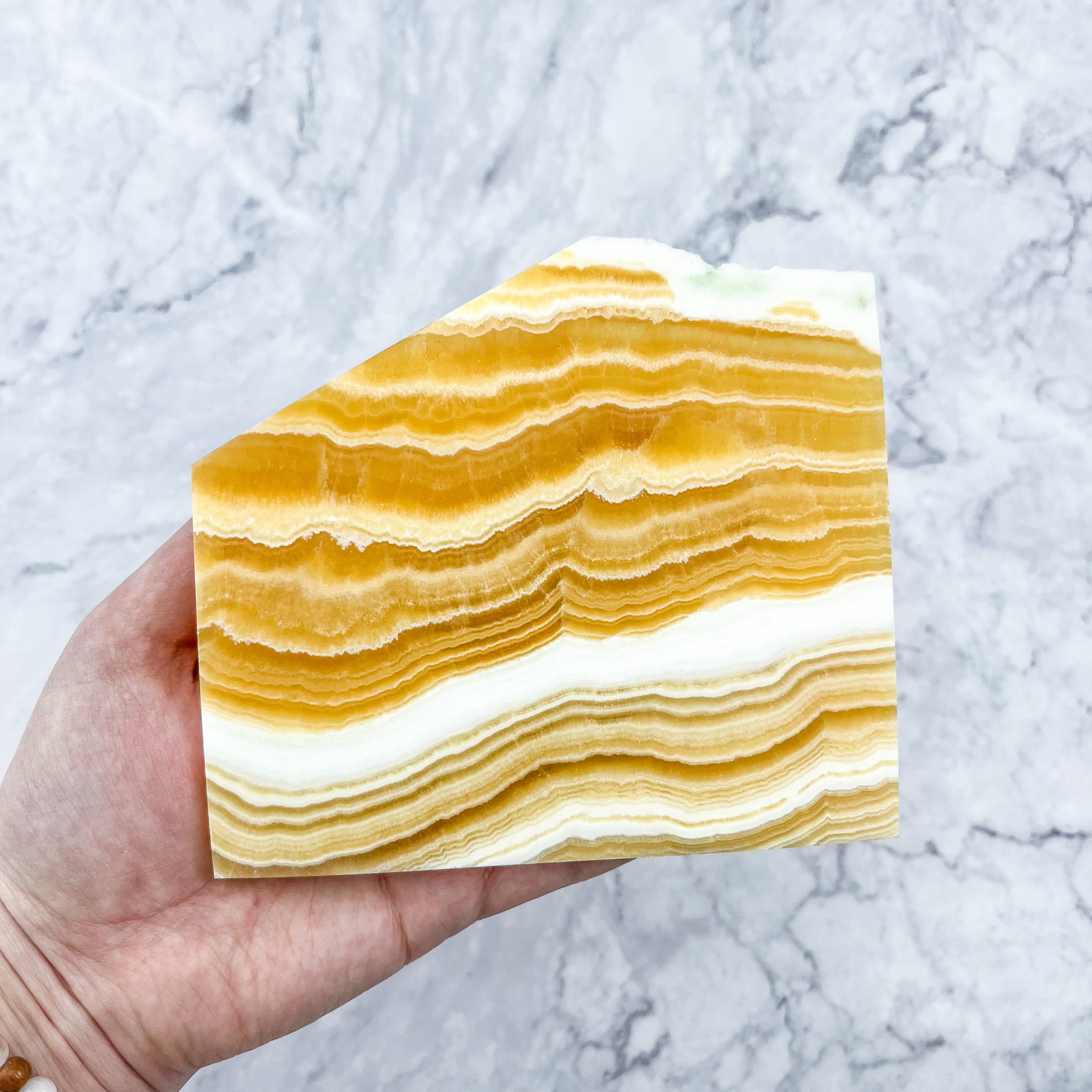 5.25 Inch Orange Calcite Slab J59