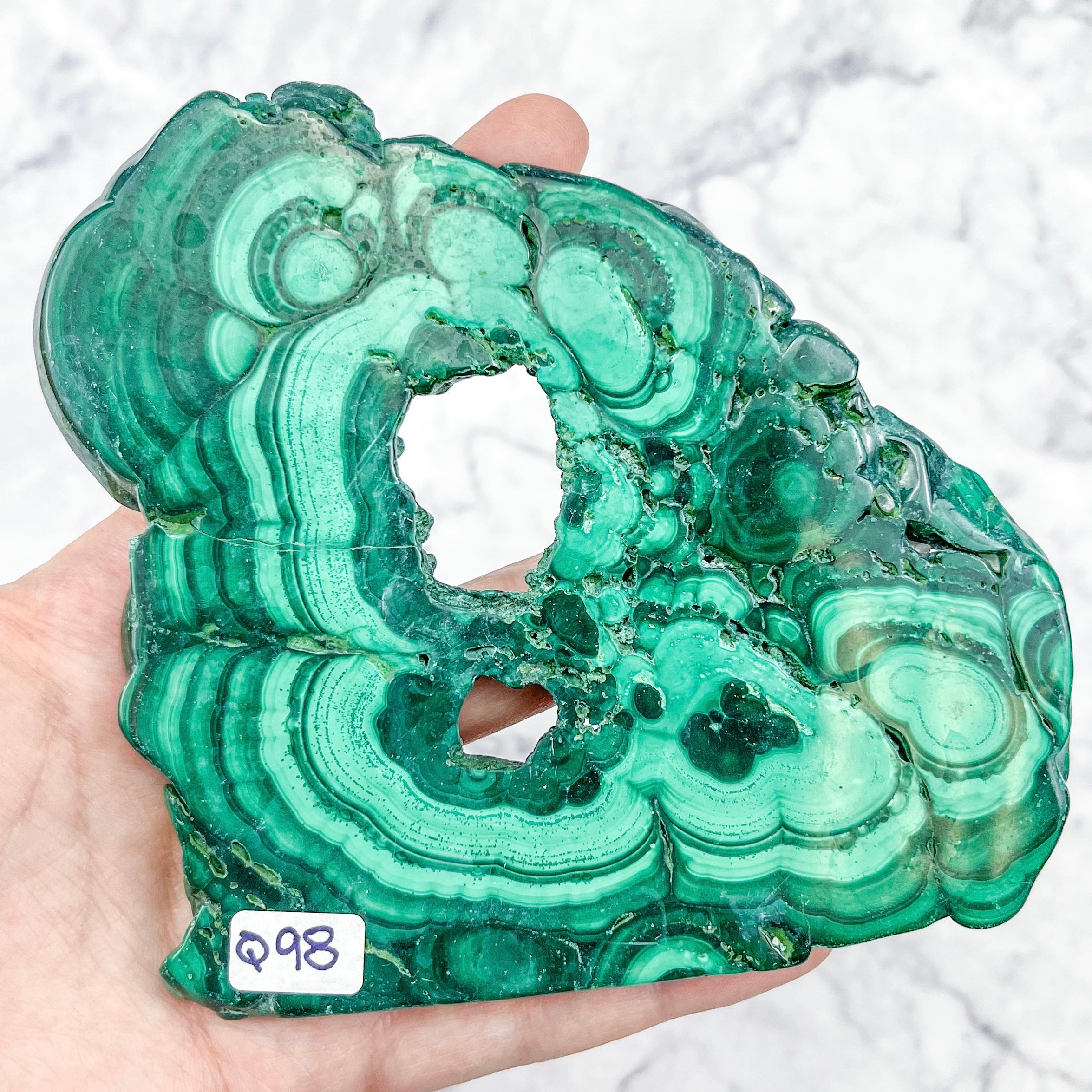 5.5 Inch Malachite Slab Q98