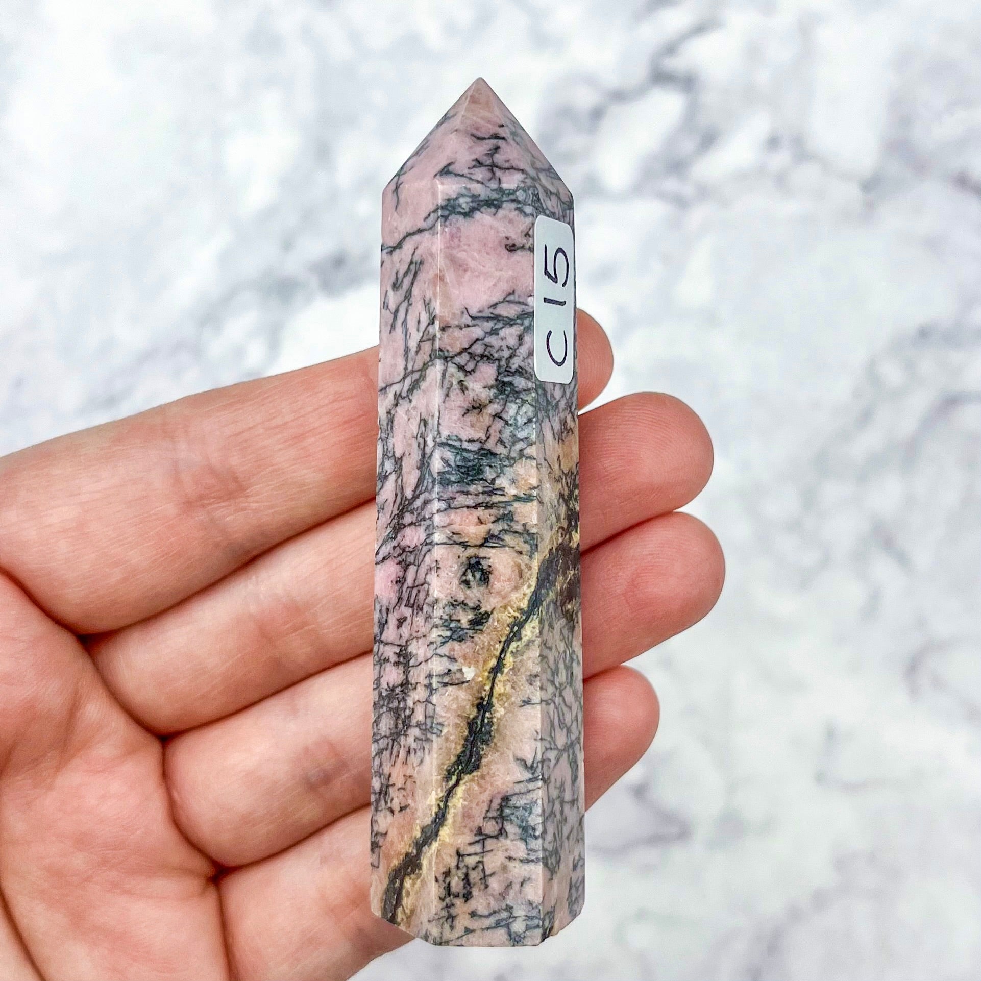 3.25 Inch Rhodonite Tower C15