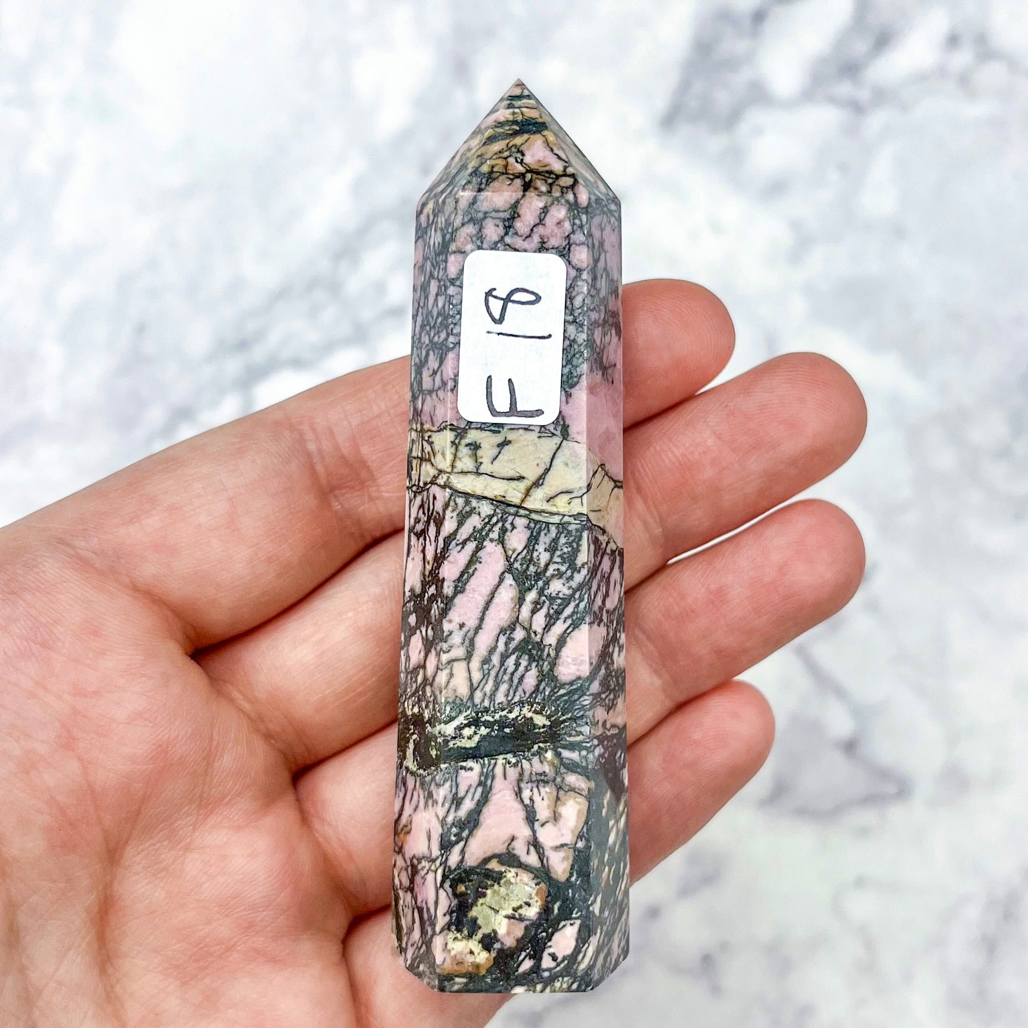 3.25 Inch Rhodonite Tower F18