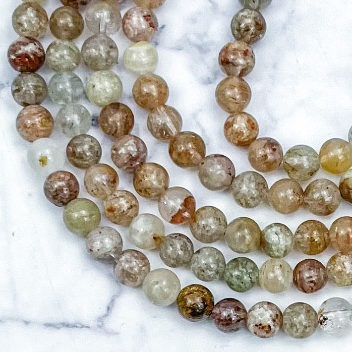8mm Thousand Layer Quartz Bead Half Strand H18