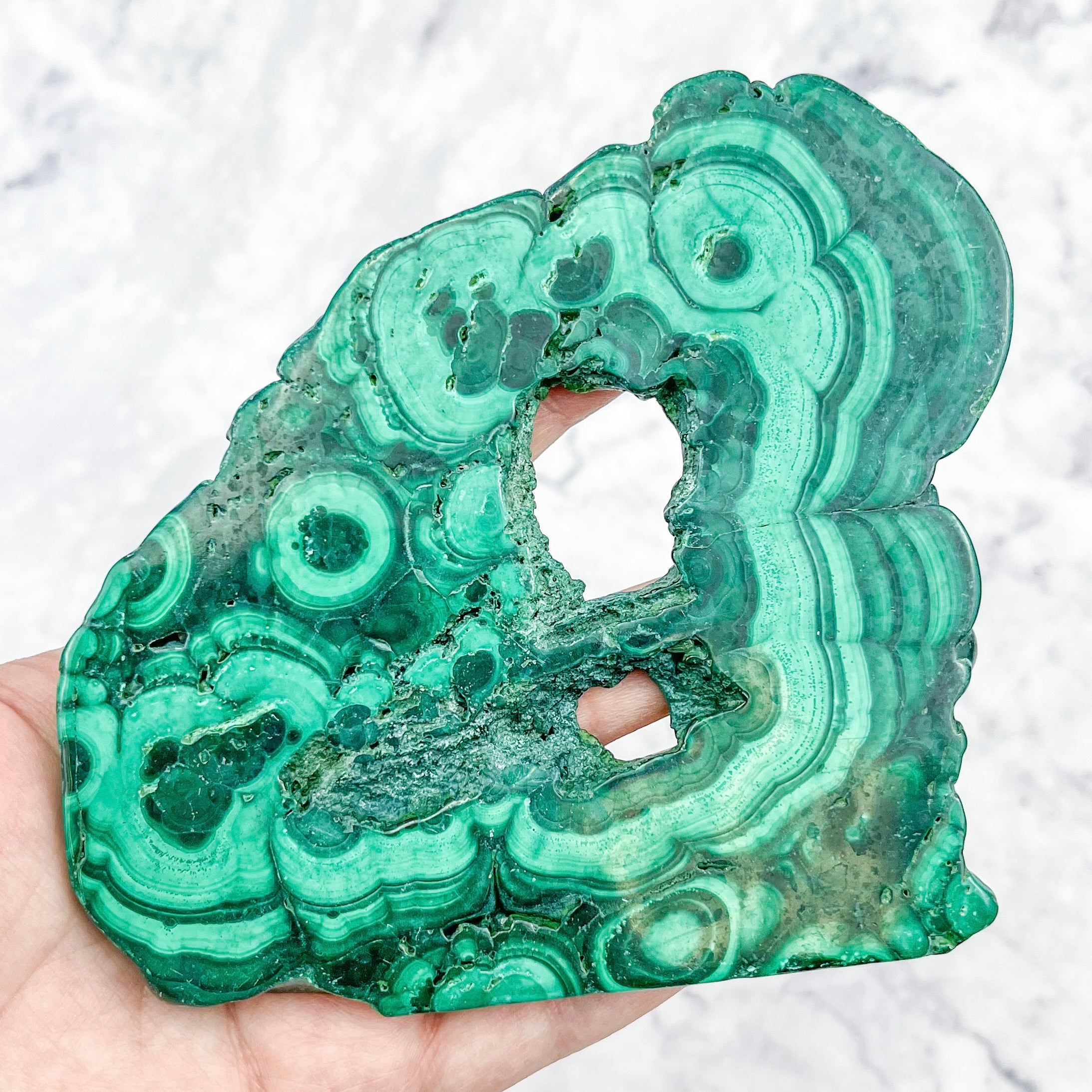 5.5 Inch Malachite Slab Q98