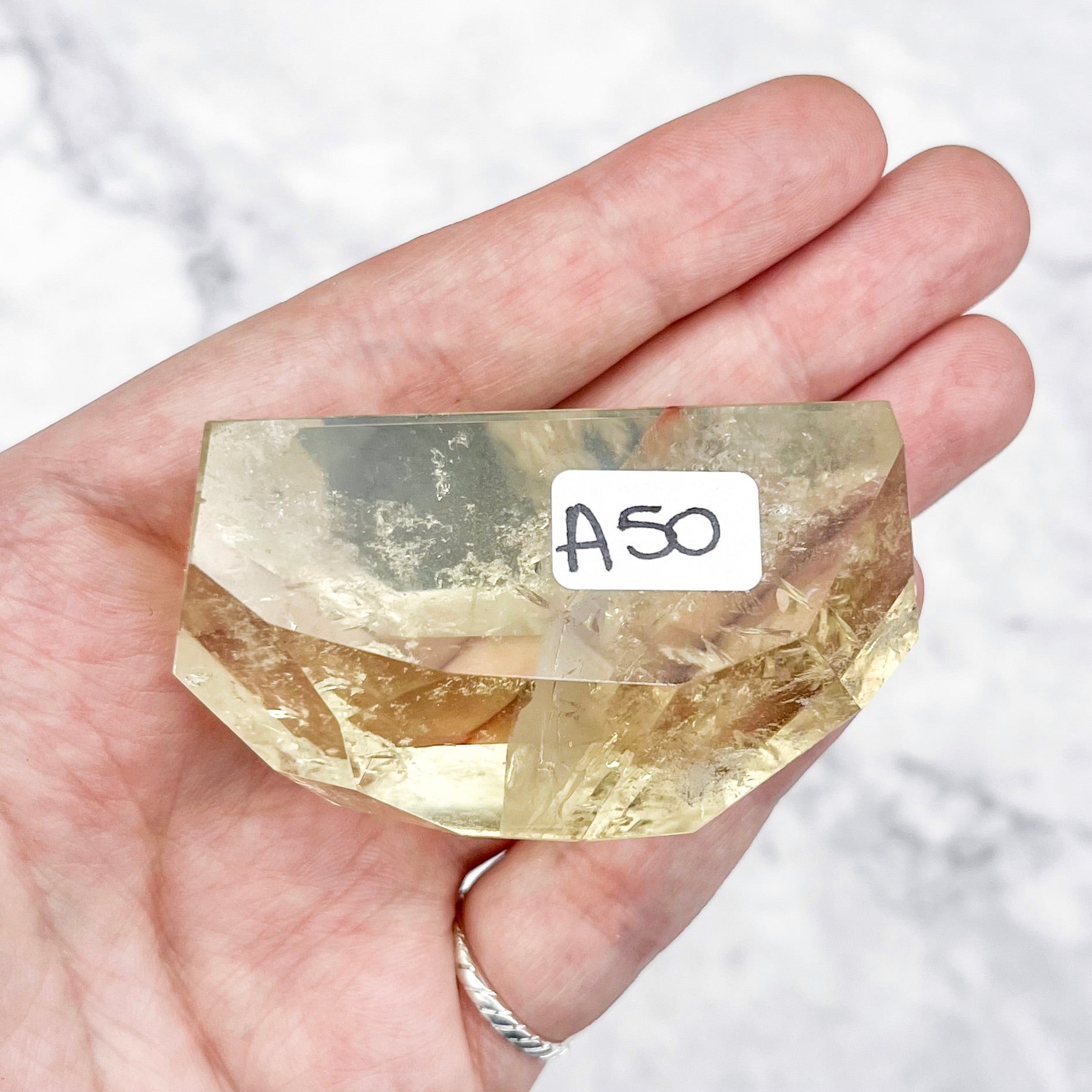 2 Inch Citrine Faceted Freeform A50