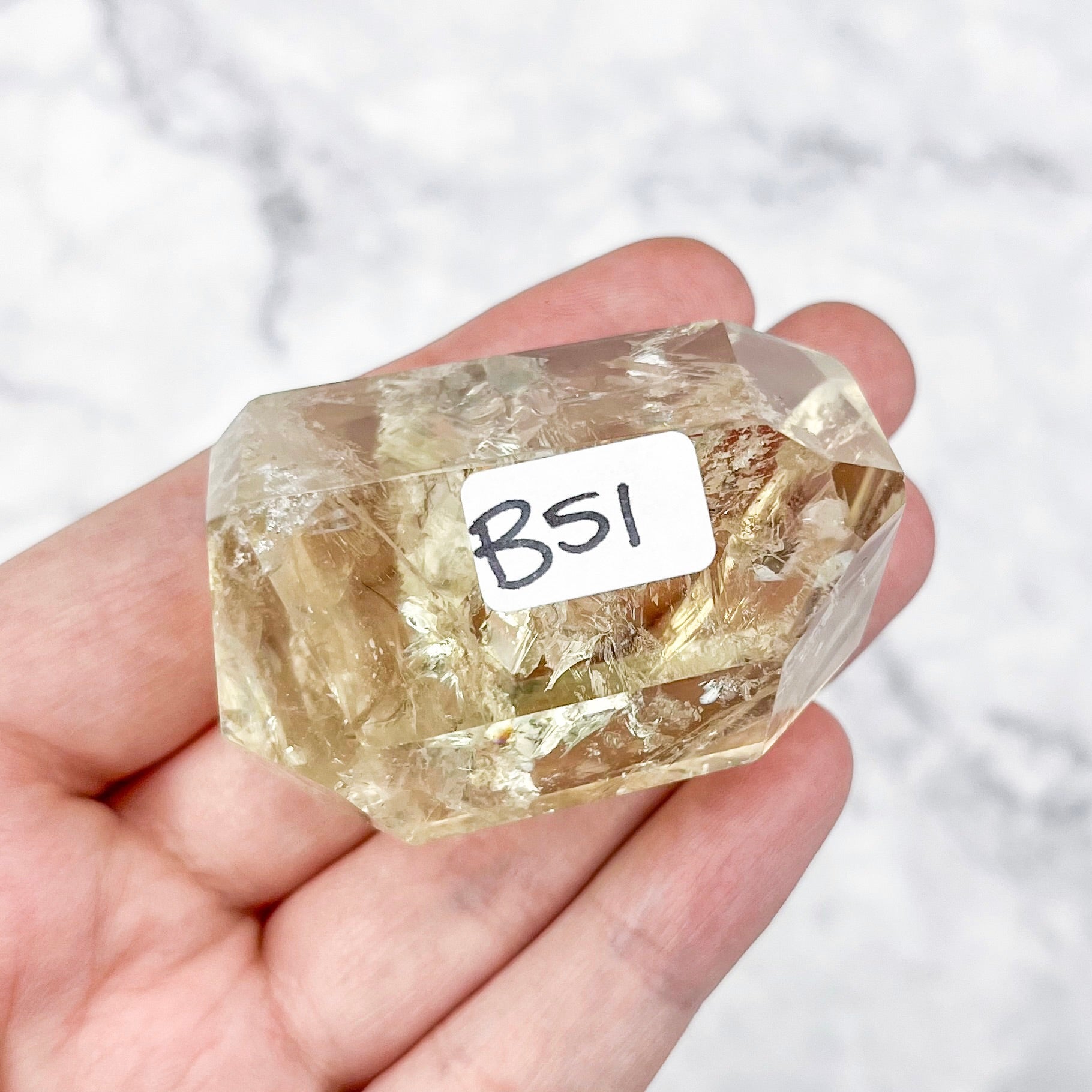2 Inch Citrine Faceted Freeform B51