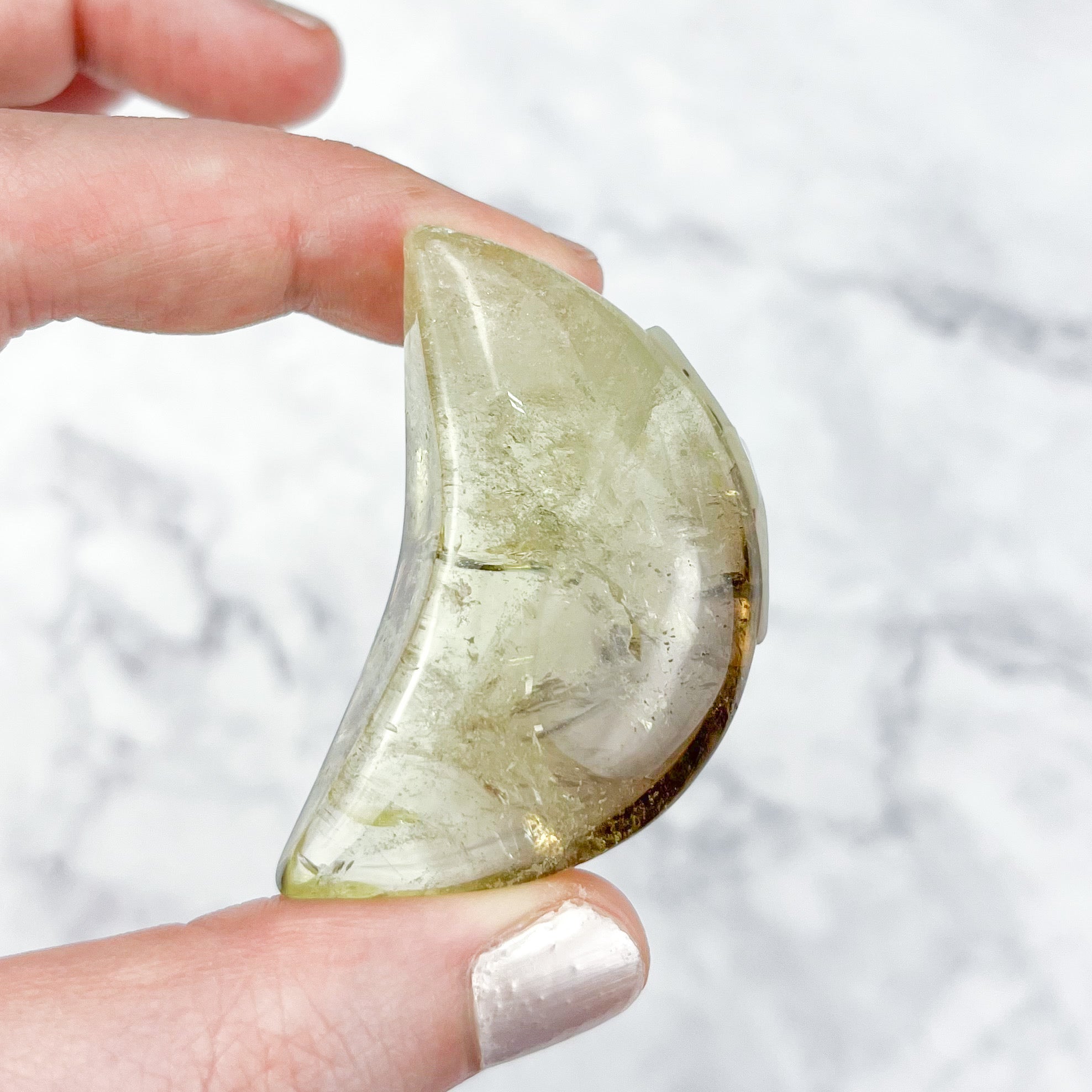 2 Inch Smoky Lemon Quartz Moon T36