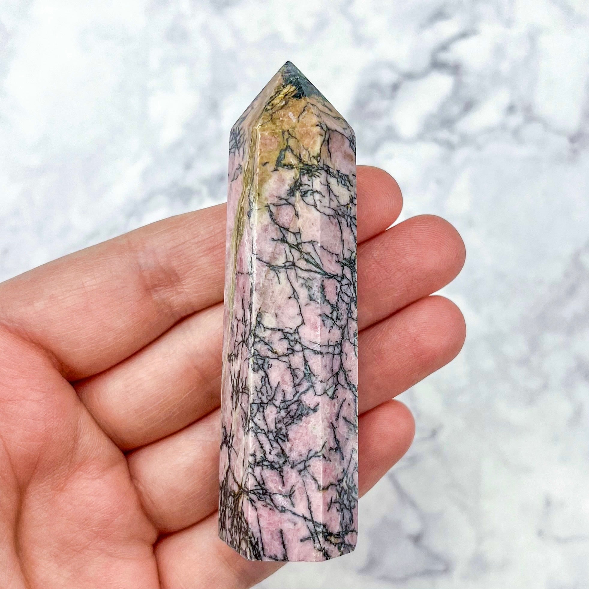 3 Inch Rhodonite Tower E15