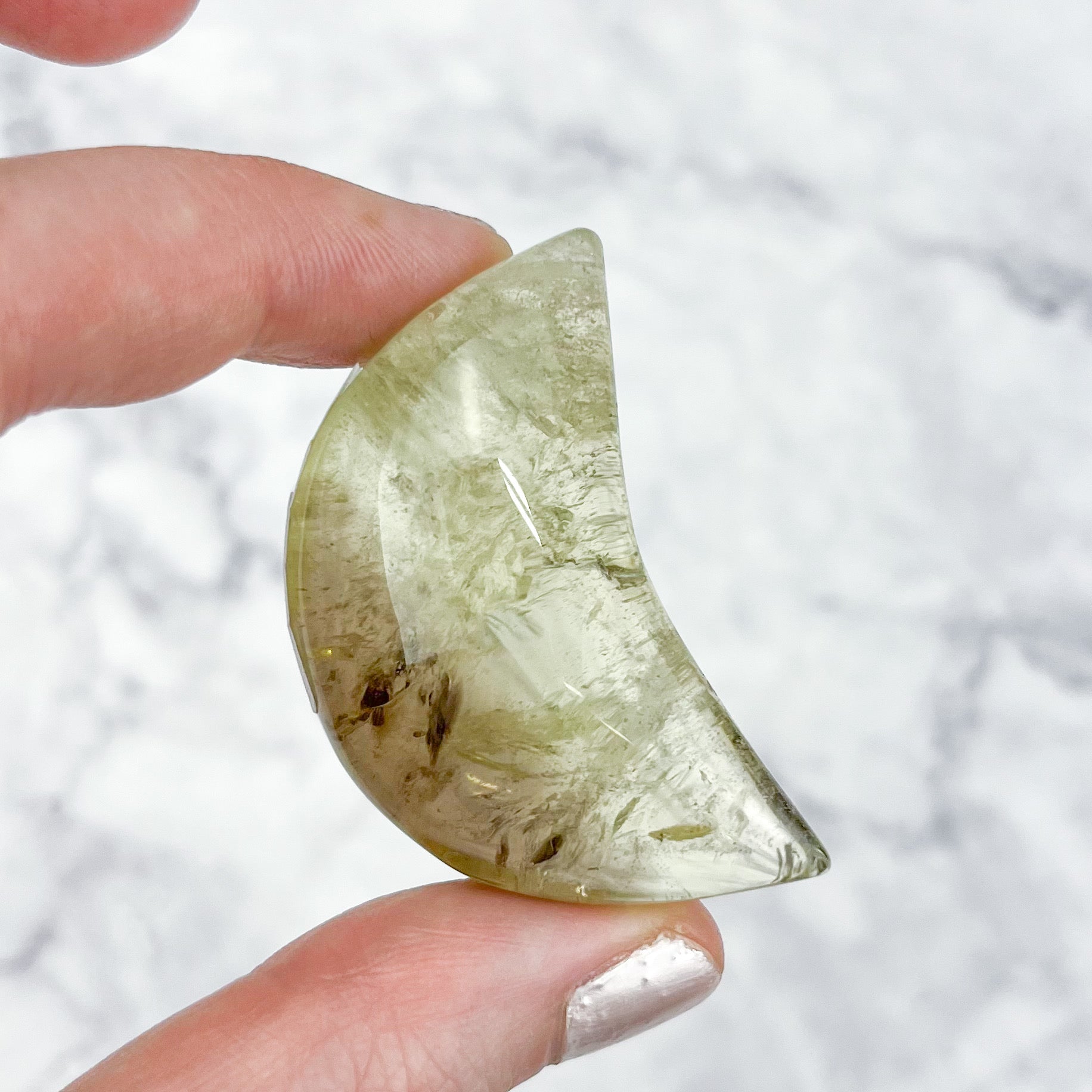 2 Inch Smoky Lemon Quartz Moon T36