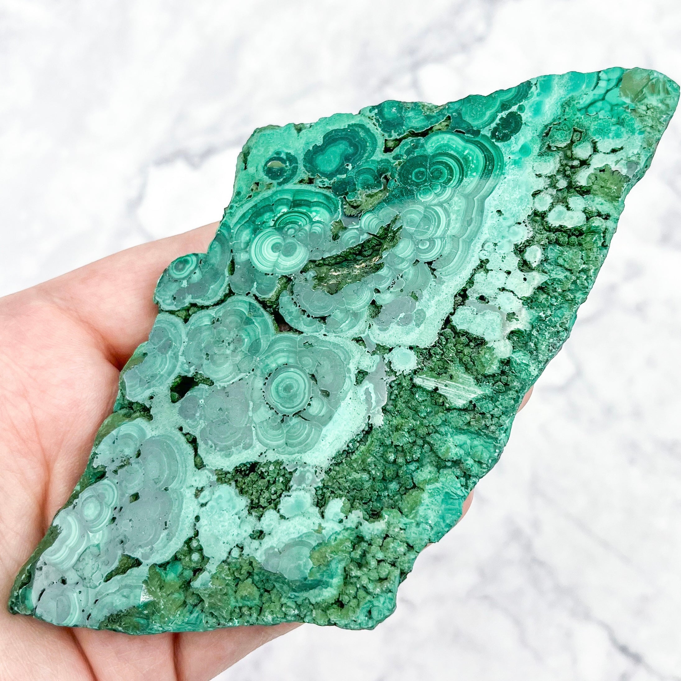 5.5 Inch Malachite Slab B61