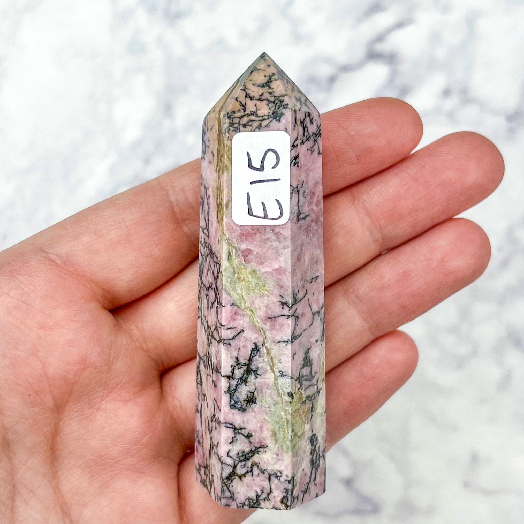 3 Inch Rhodonite Tower E15