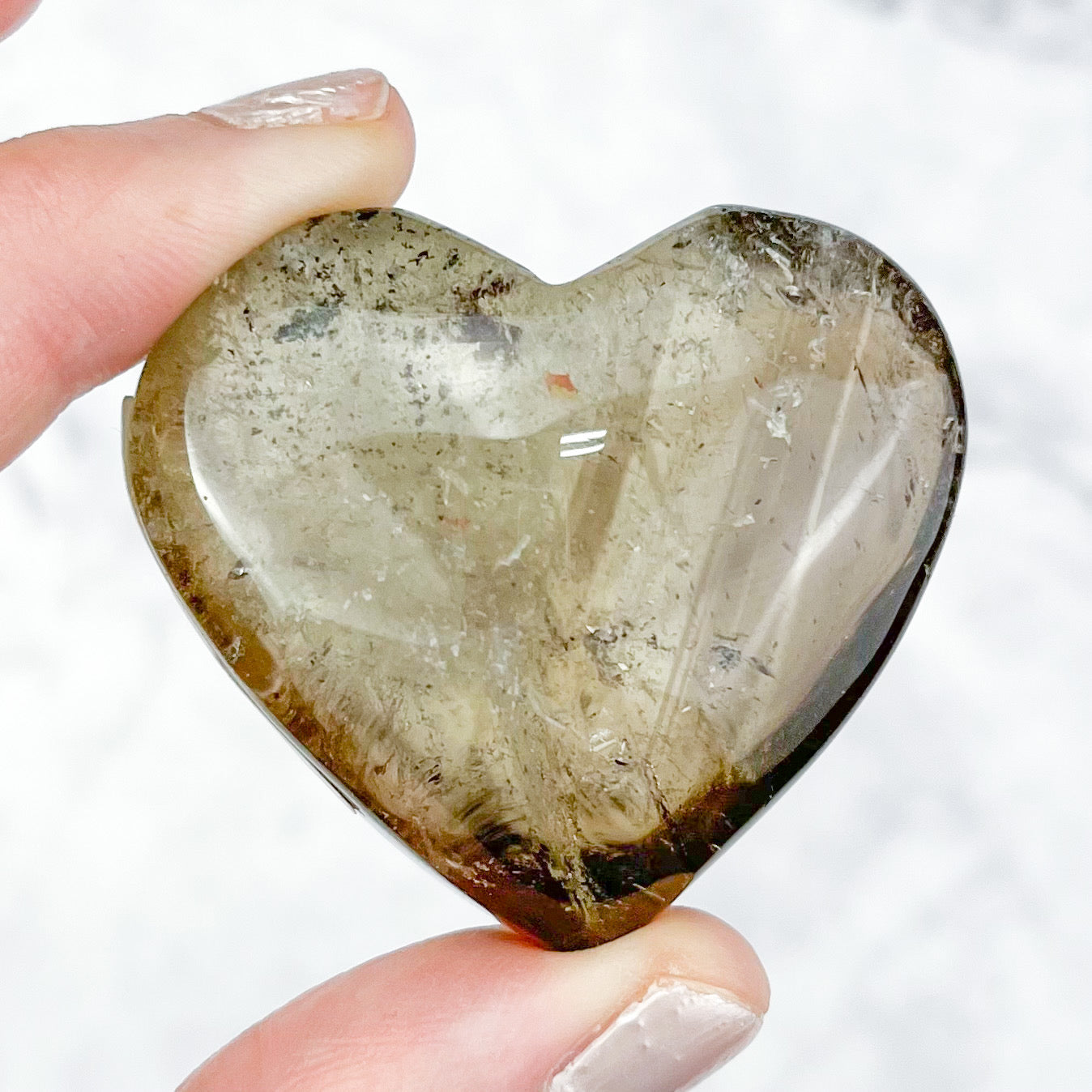 1.75 Inch Smoky Lemon Quartz Heart B36