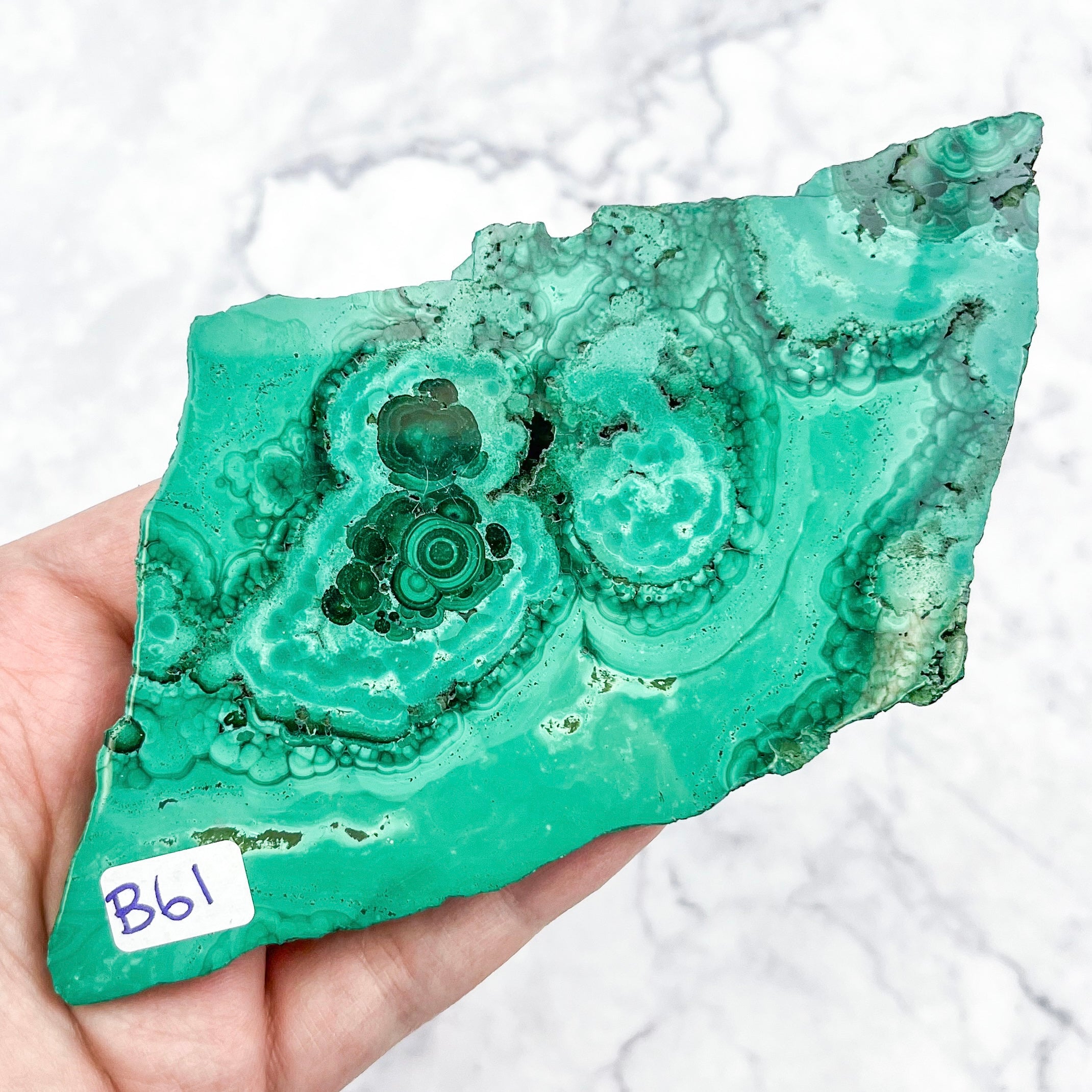5.5 Inch Malachite Slab B61