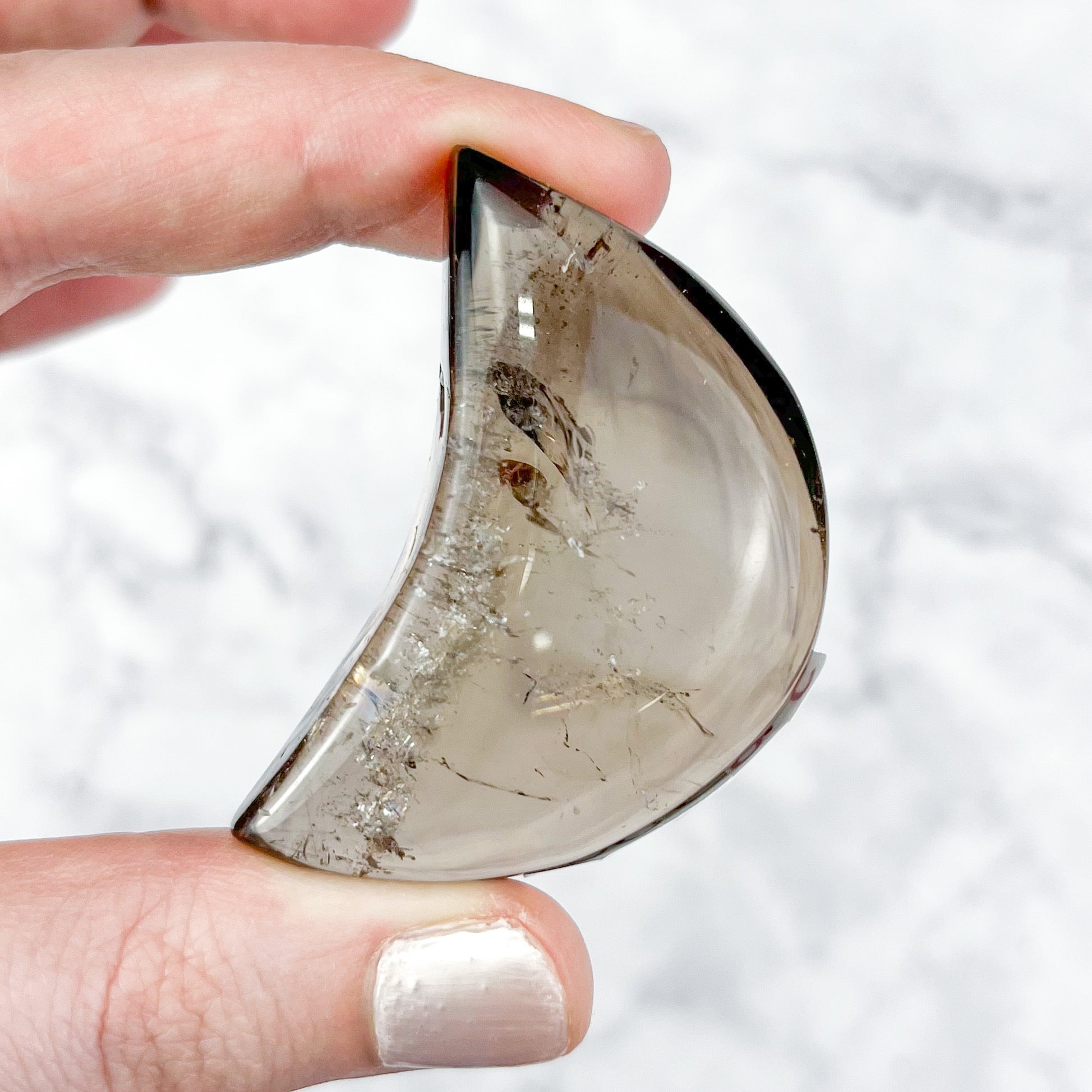2 Inch Smoky Lemon Quartz Moon S36