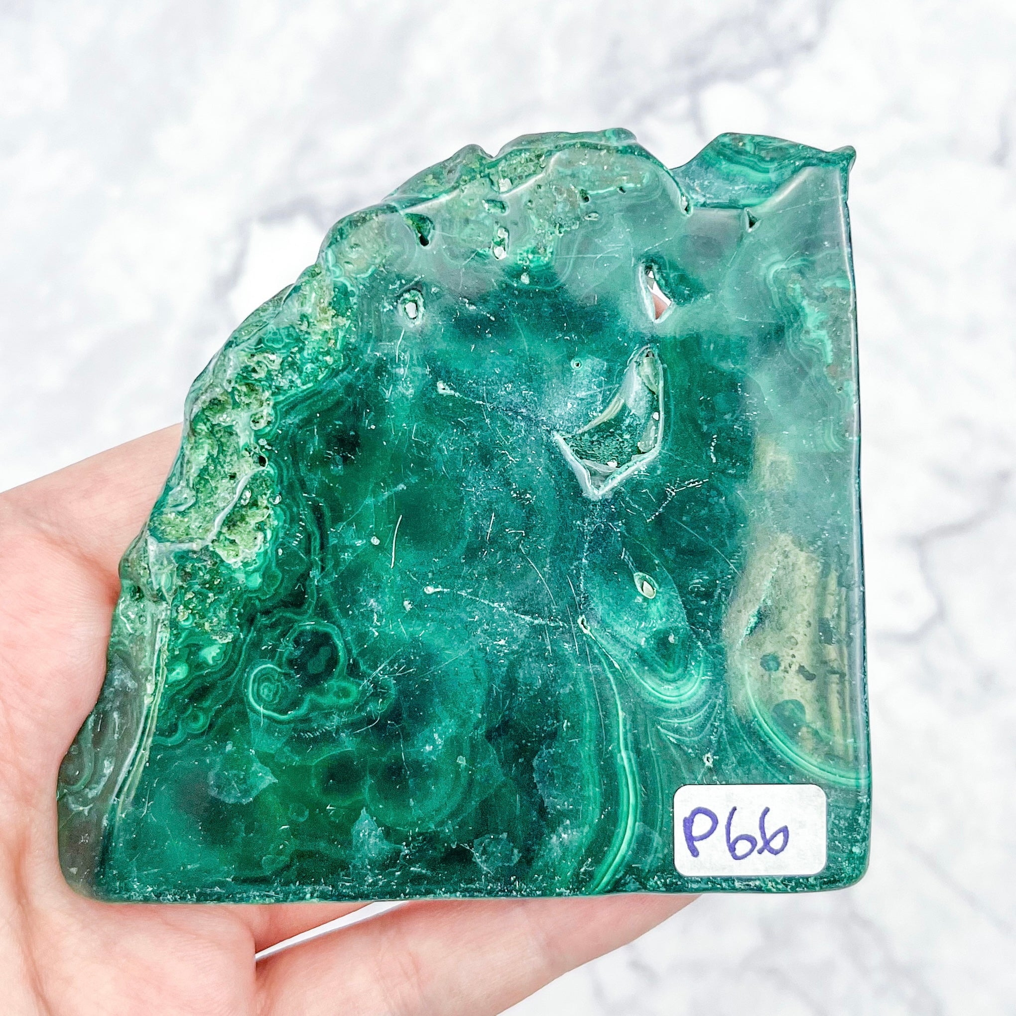 3.25 Inch Malachite Slab P66