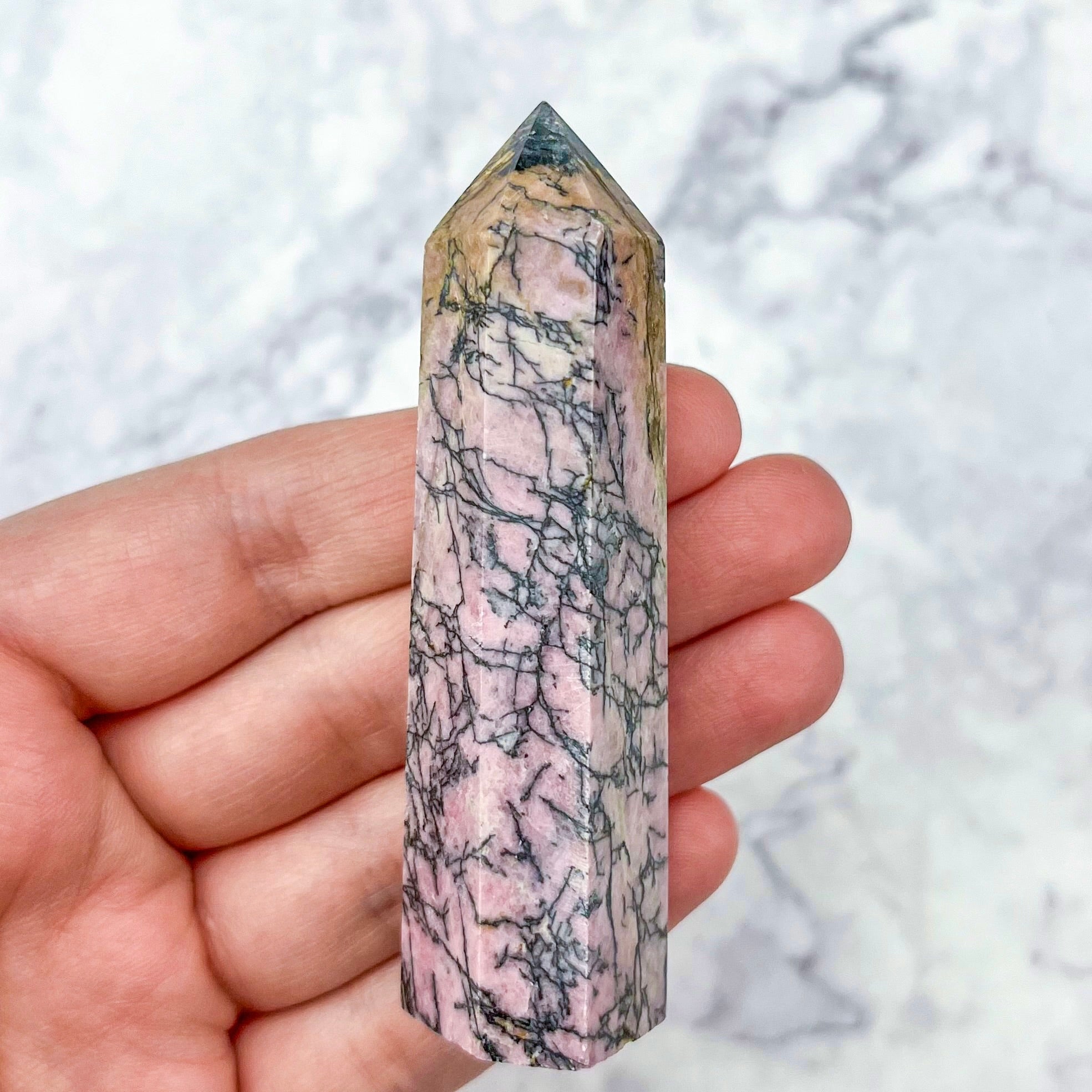 3 Inch Rhodonite Tower E15