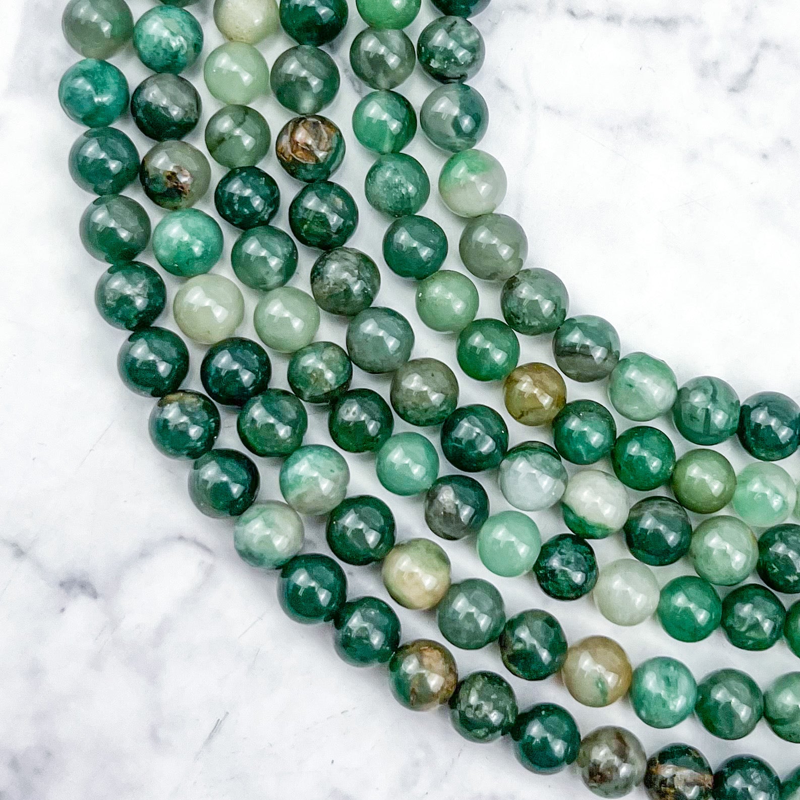 6mm Fuchsite Bead Half Strand L12