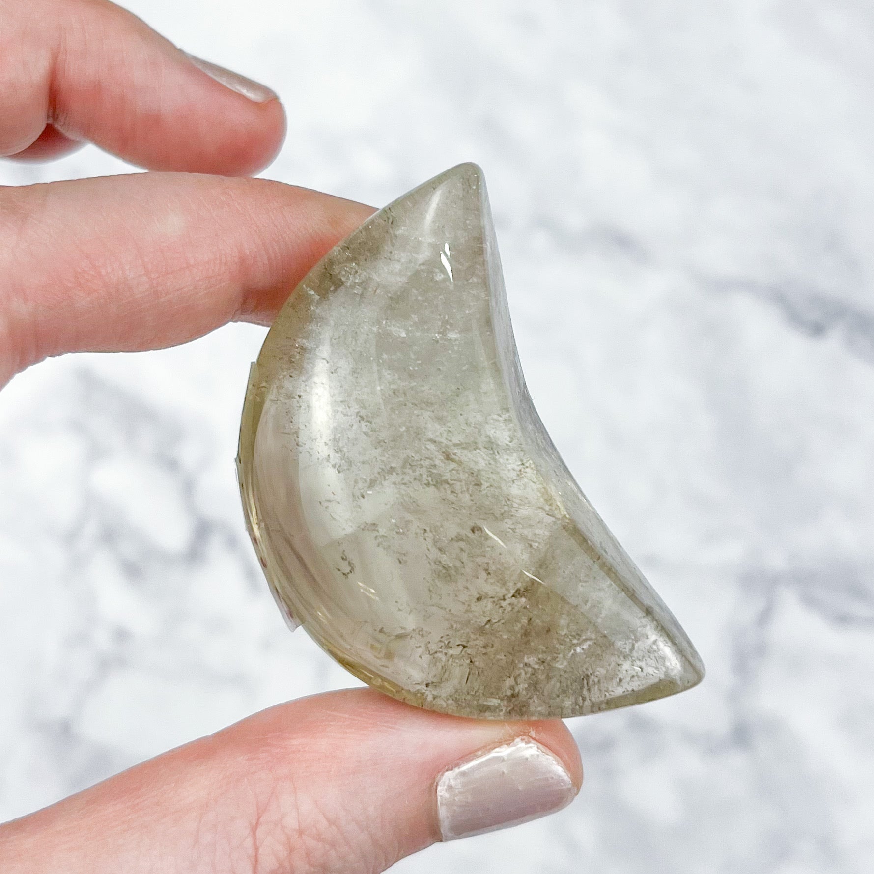 2 Inch Smoky Lemon Quartz Moon U36