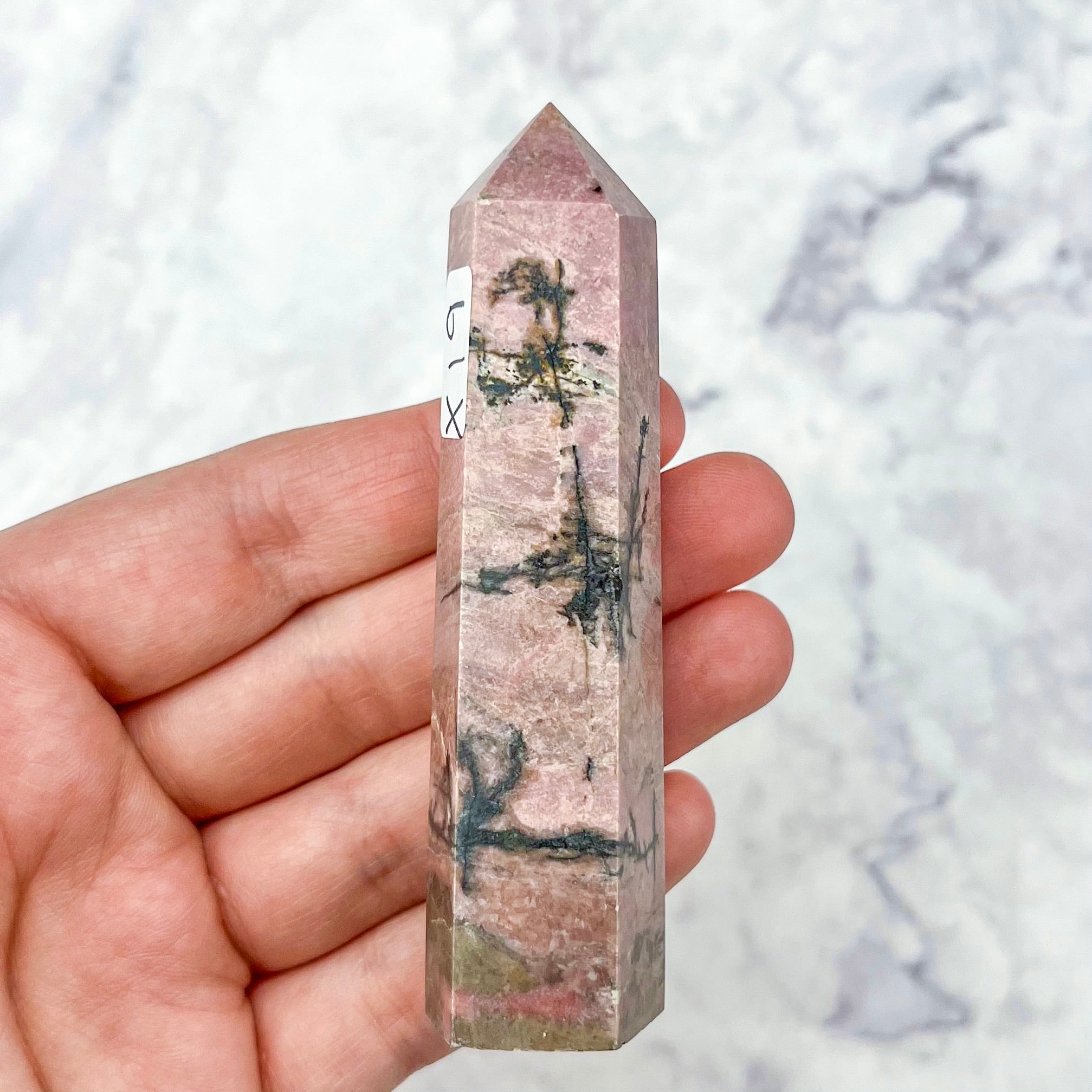 3.5 Inch Rhodonite Tower X19