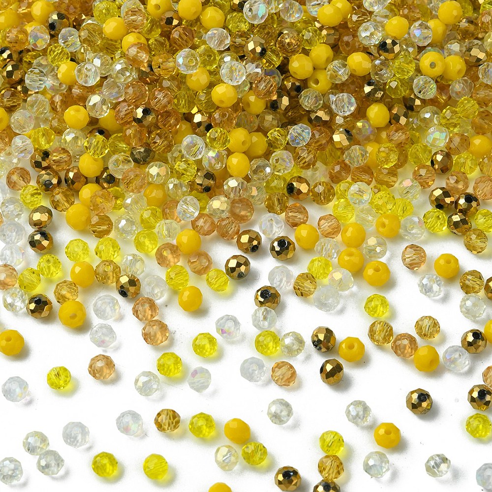 4x3mm Faceted Golden Meadow Glass Rondelle Bead Pack (~250 Beads) Z6