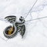 51mm Tiger's Eye Dragon with Open Wings Pendant S12