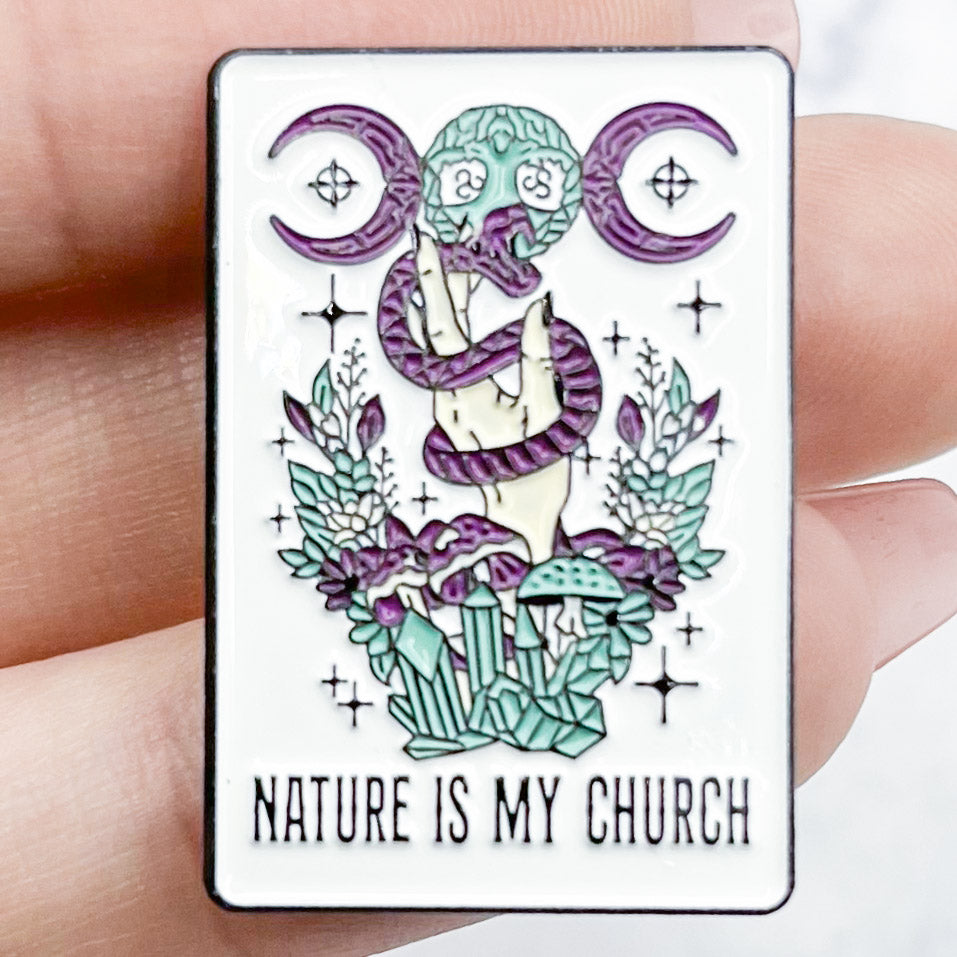 1.25 Inch Nature is My Church Pin N6
