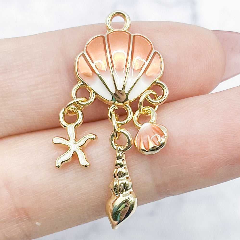 35mm Bronze Shells Dangling Charm K35
