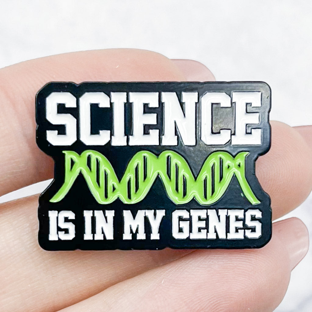0.75 Inch Science in My Genes Pin J6
