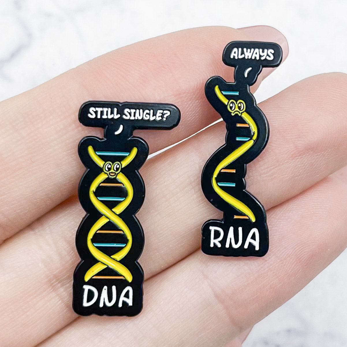 1.25 Inch DNA and RNA Enamel Pin Duo