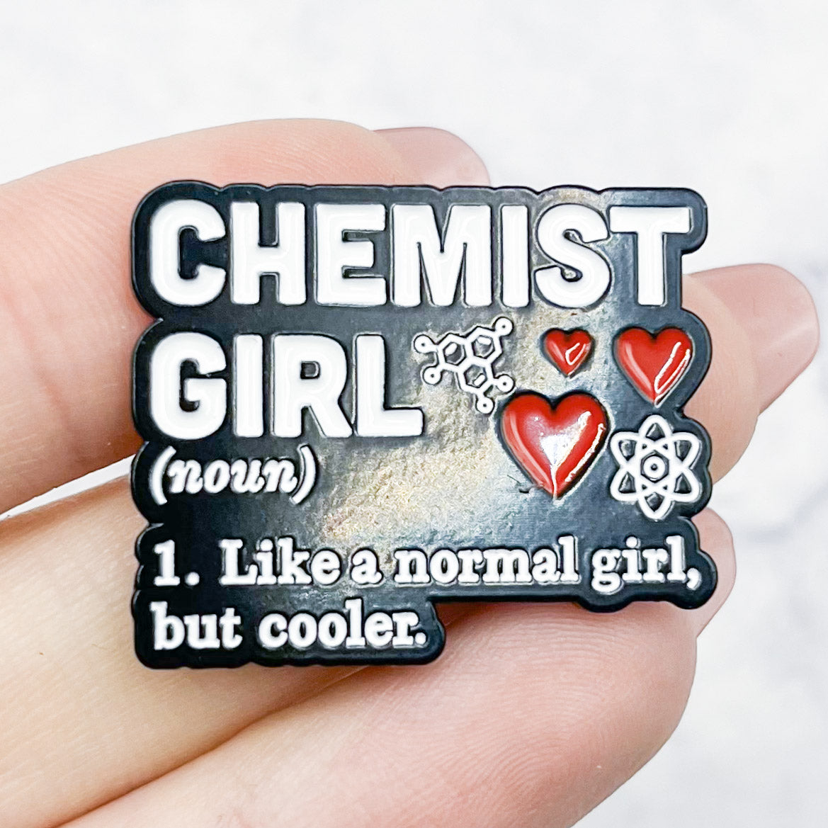 1 Inch Chemist Girl Pin H6