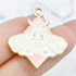 26mm White and Pink Moth Charm E25