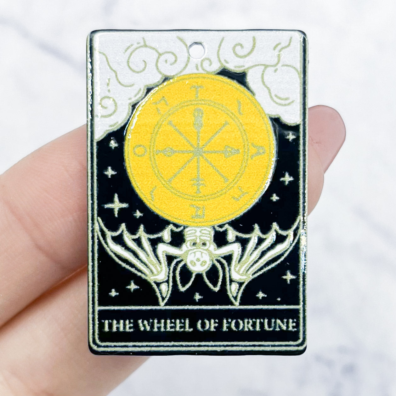 40mm Acrylic "The Wheel of Fortune" Tarot Charm D3