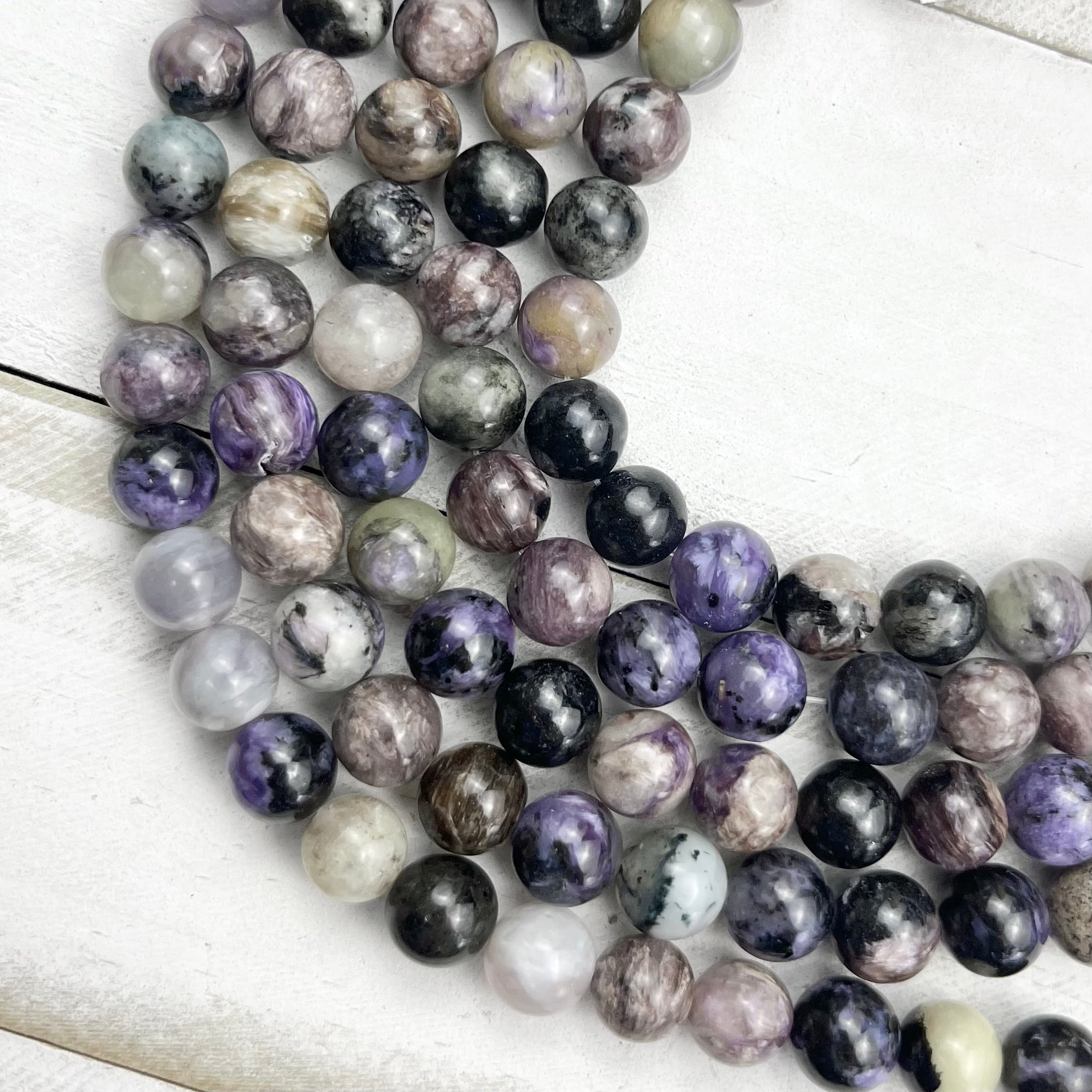 8mm Charoite Bead Third Strand B22