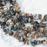 Black Matrix Rhodonite Chip Bead Strand G14