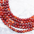 6mm Red Fire Agate Bead Strand W12