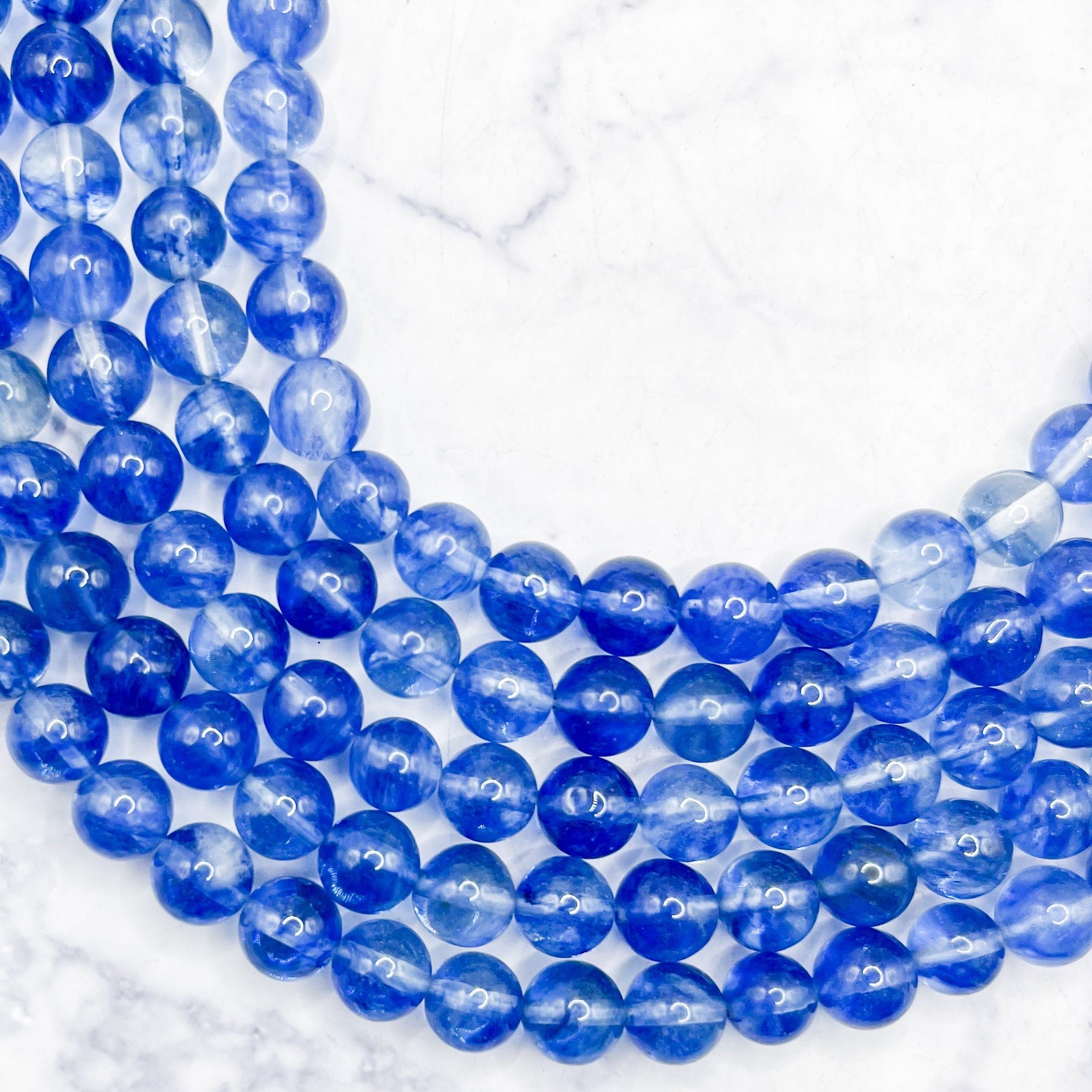 8mm Blueberry Quartz Glass Bead Strand K12