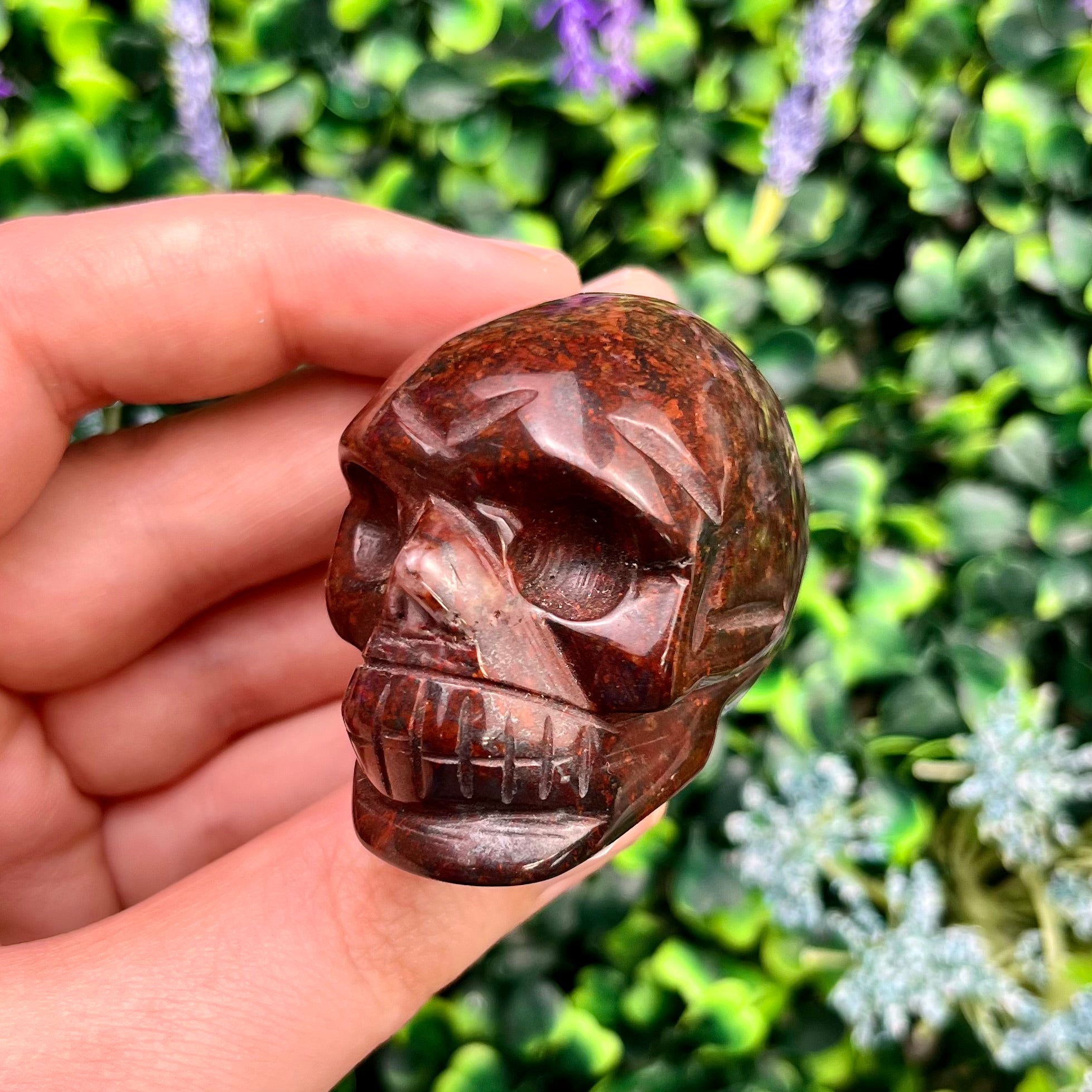 1.75 Inch Brecciated Red Jasper Skull M32