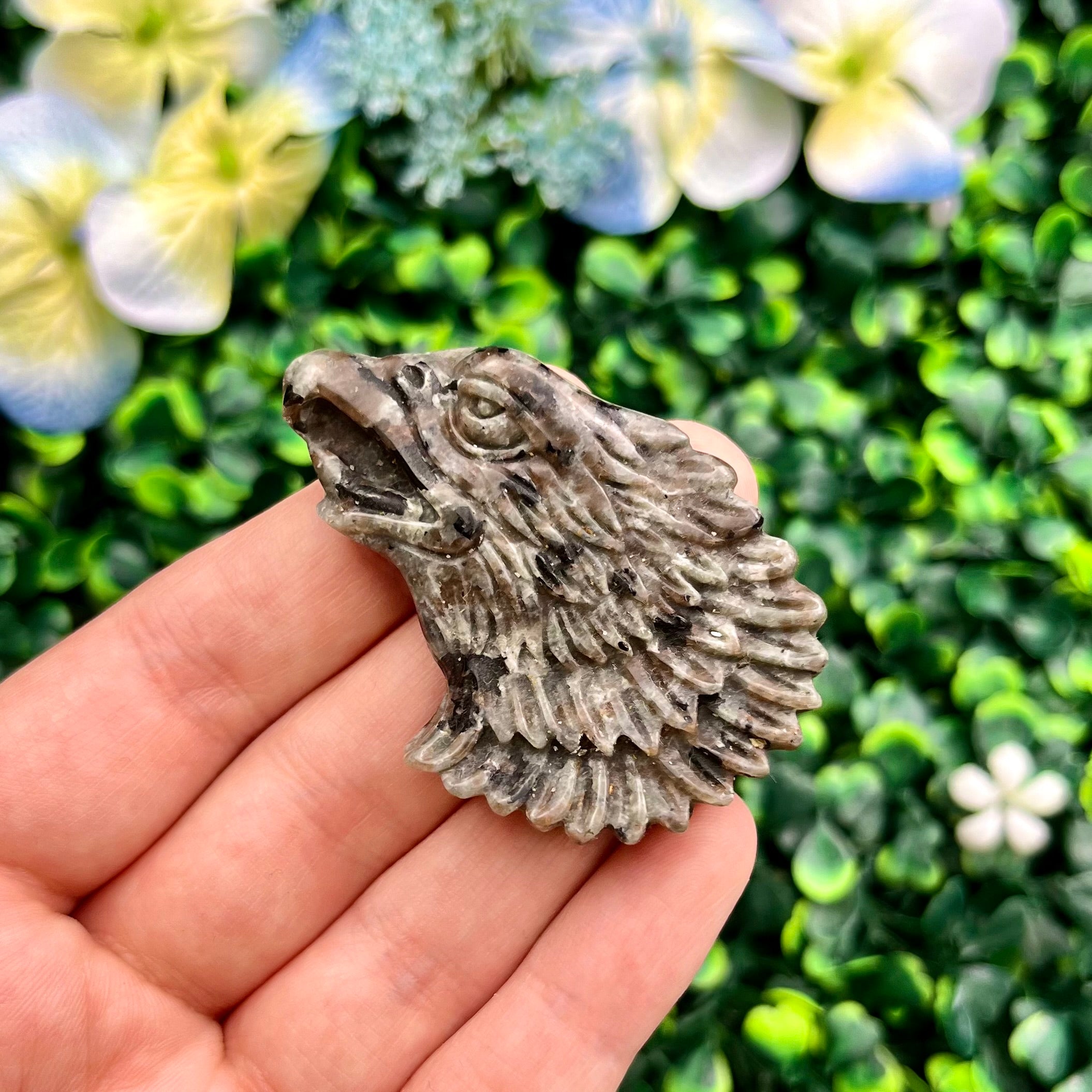 1.75 Inch Yooperlite Eagle Head Carving H28