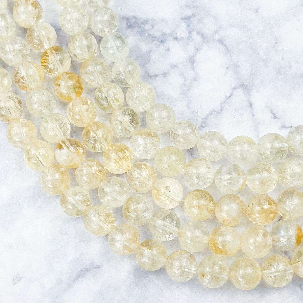 8mm Citrine Bead Half Strand H24