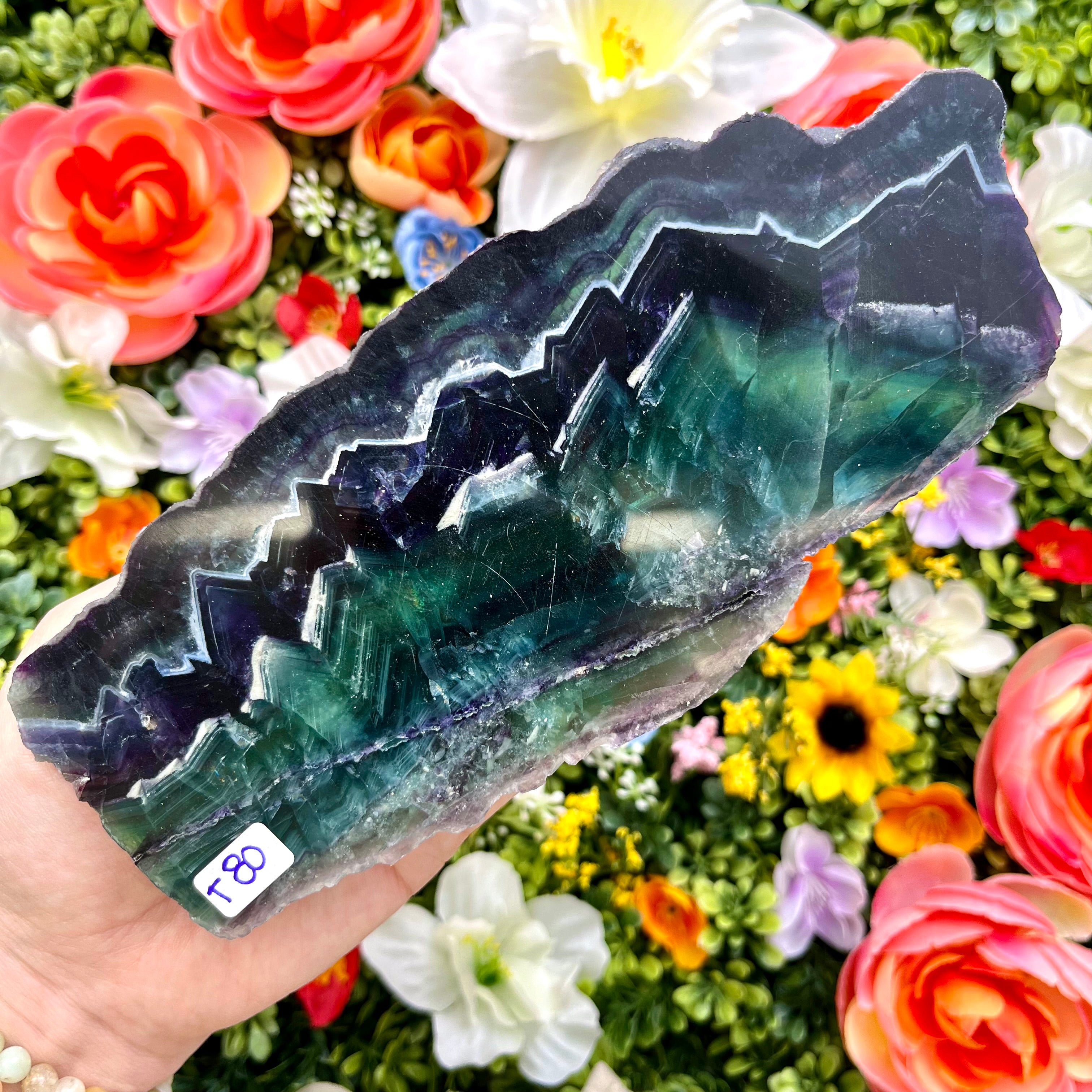 7.25 Inch Fluorite Slab T80