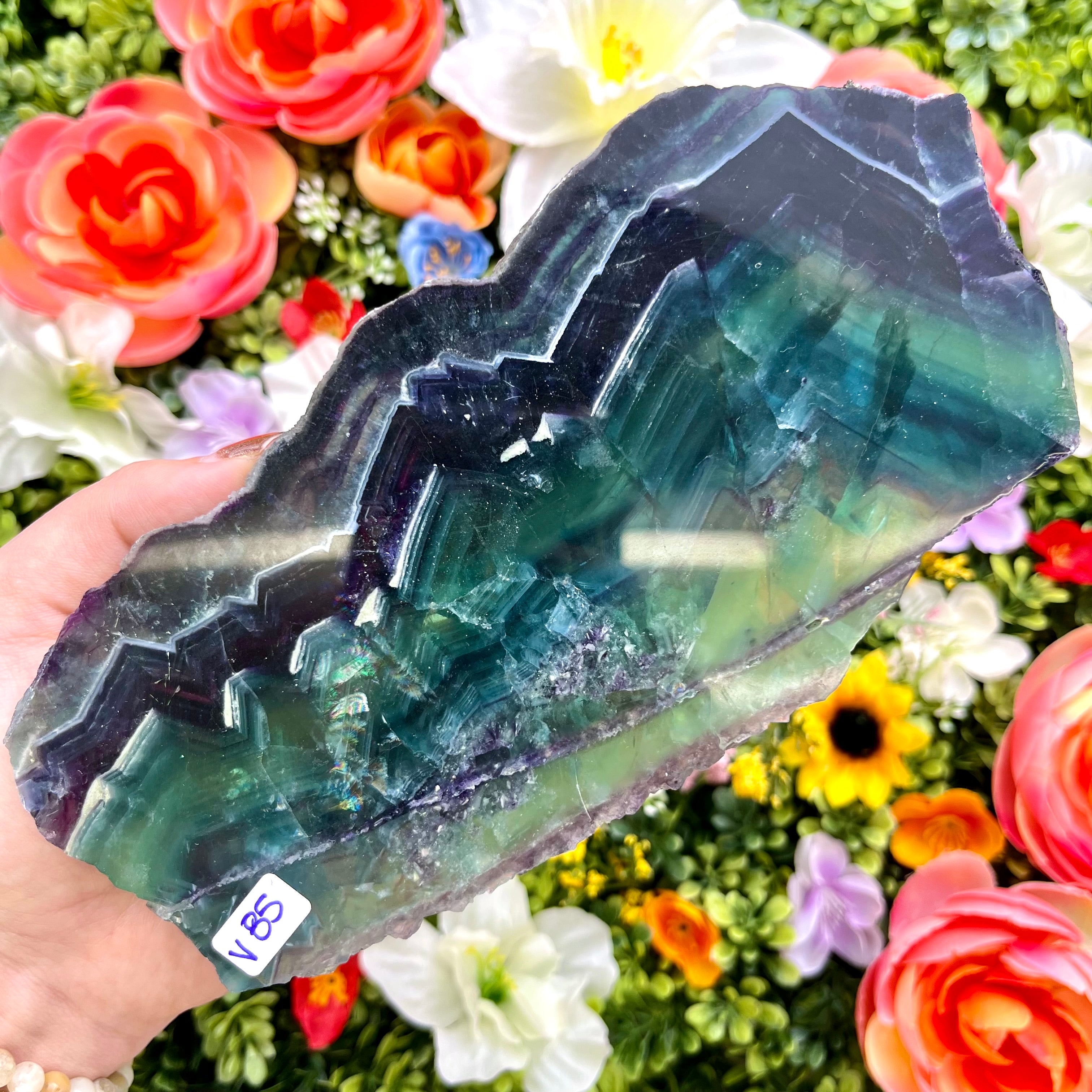 7 Inch Fluorite Slab V85