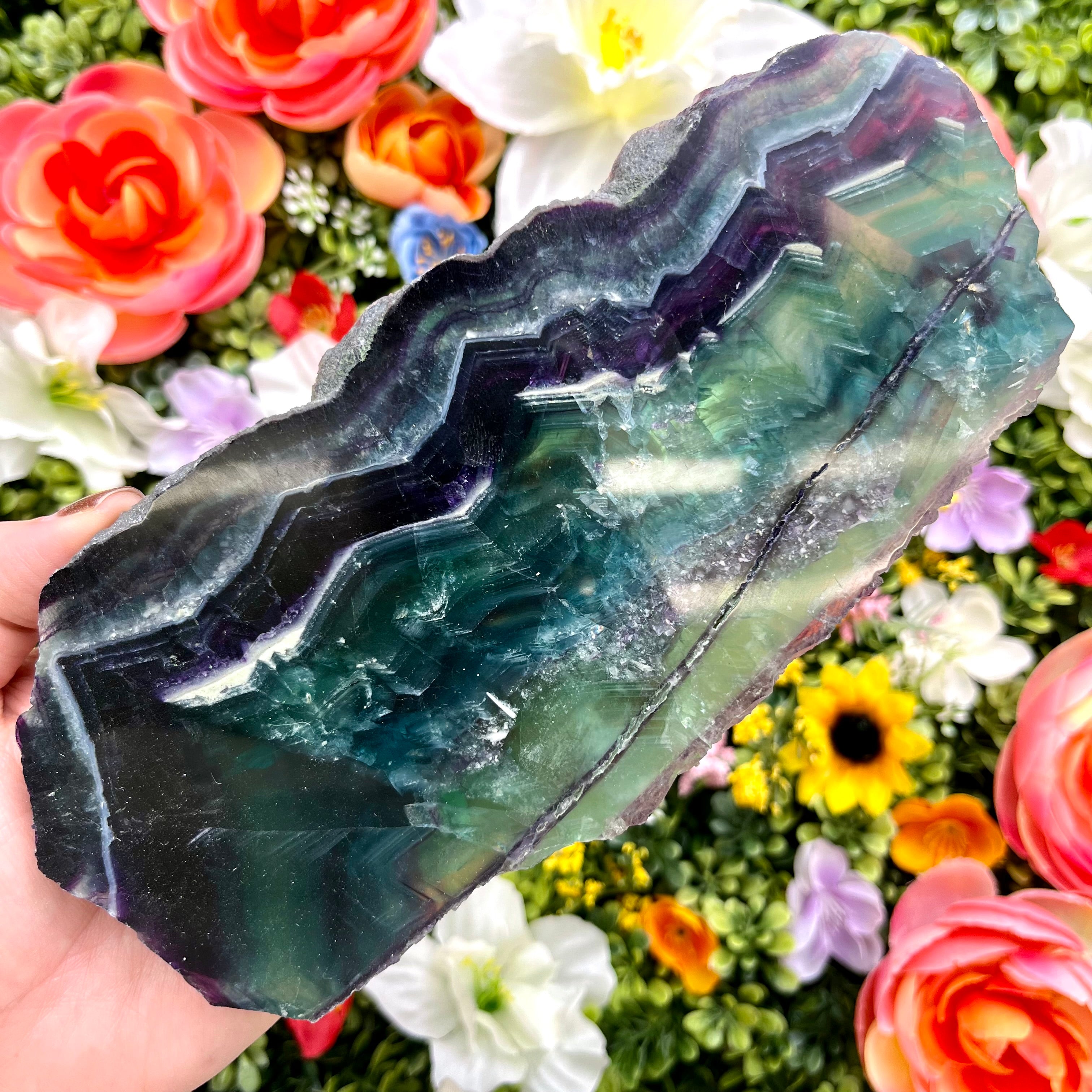 7 Inch Fluorite Slab V85