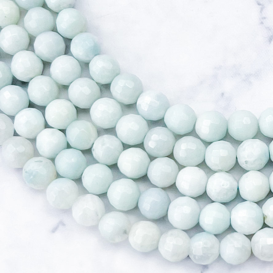 6mm Faceted HQ Amazonite Bead Half Strand P18