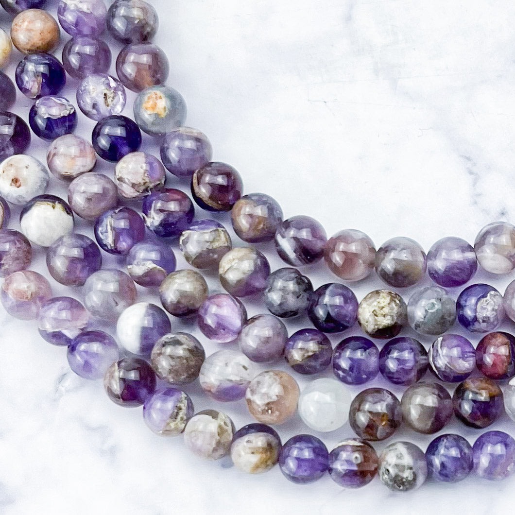 6mm Phantom Amethyst Bead Half Strand F12