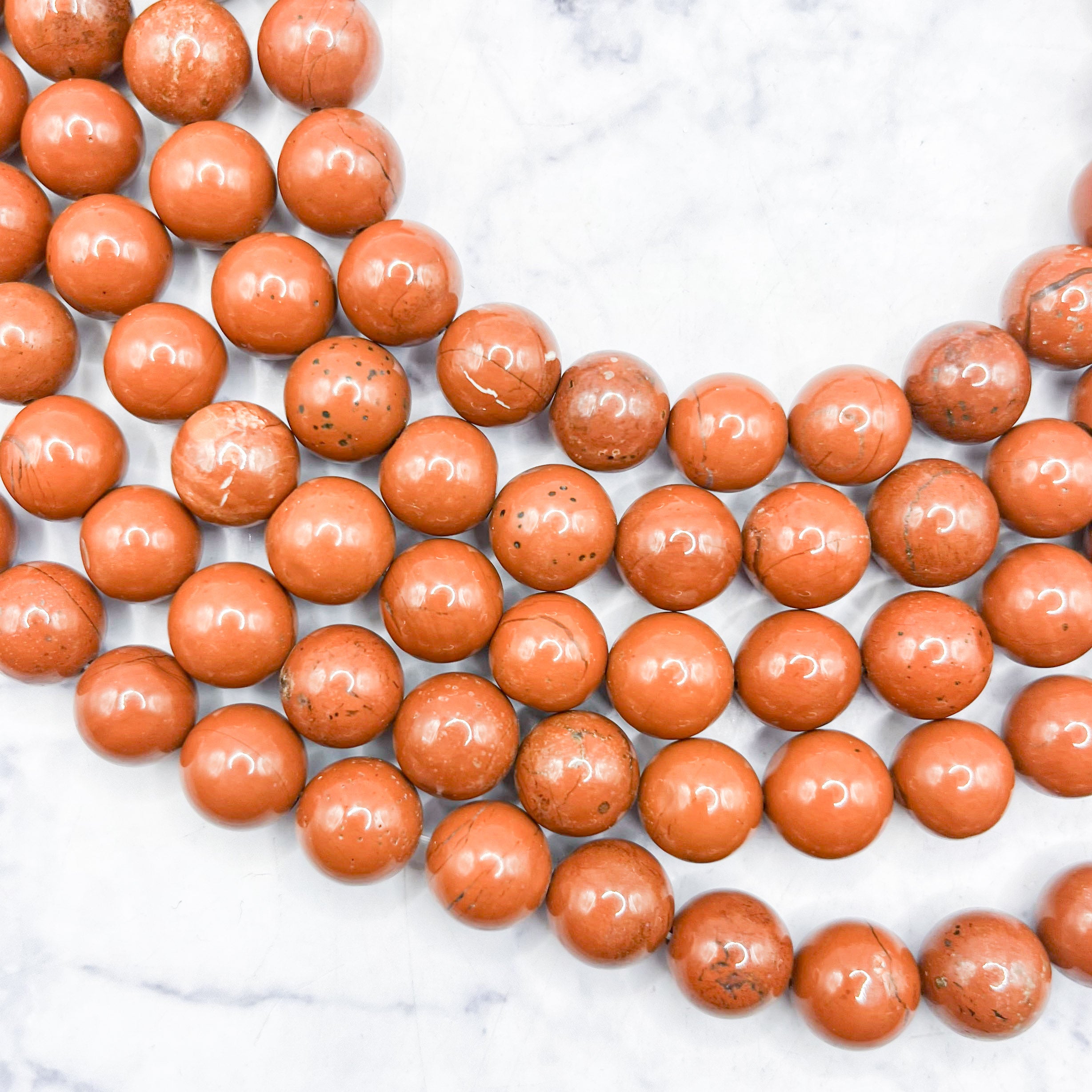 10mm Red Jasper Bead Strand P14
